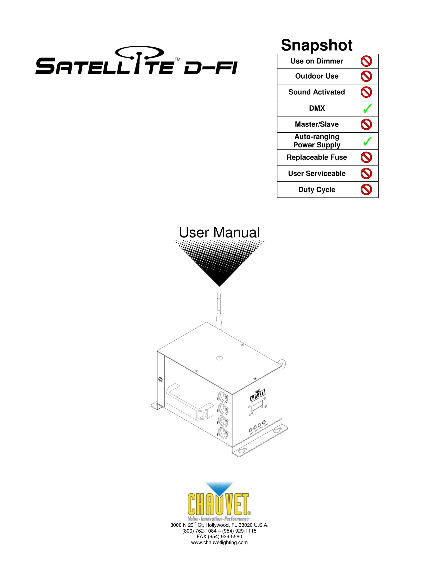 Chauvet Satellite TV System Satellite TV System User Manual