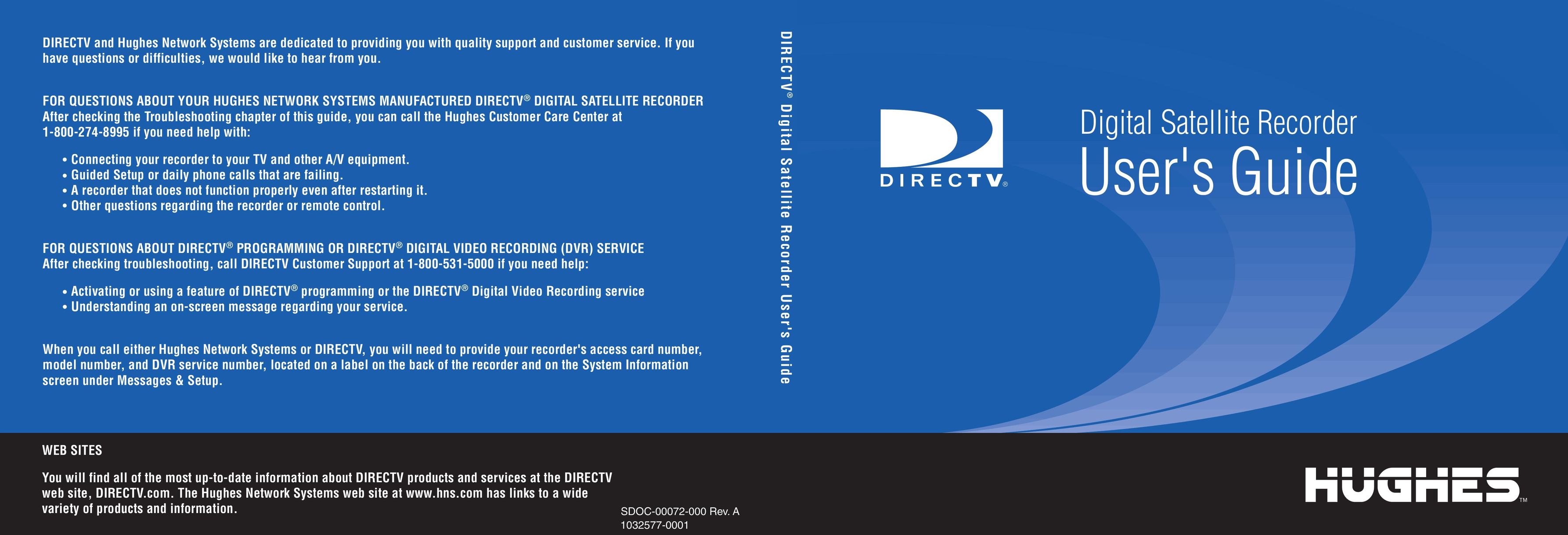 DirecTV Digital Satellite Recorder Satellite TV System User Manual