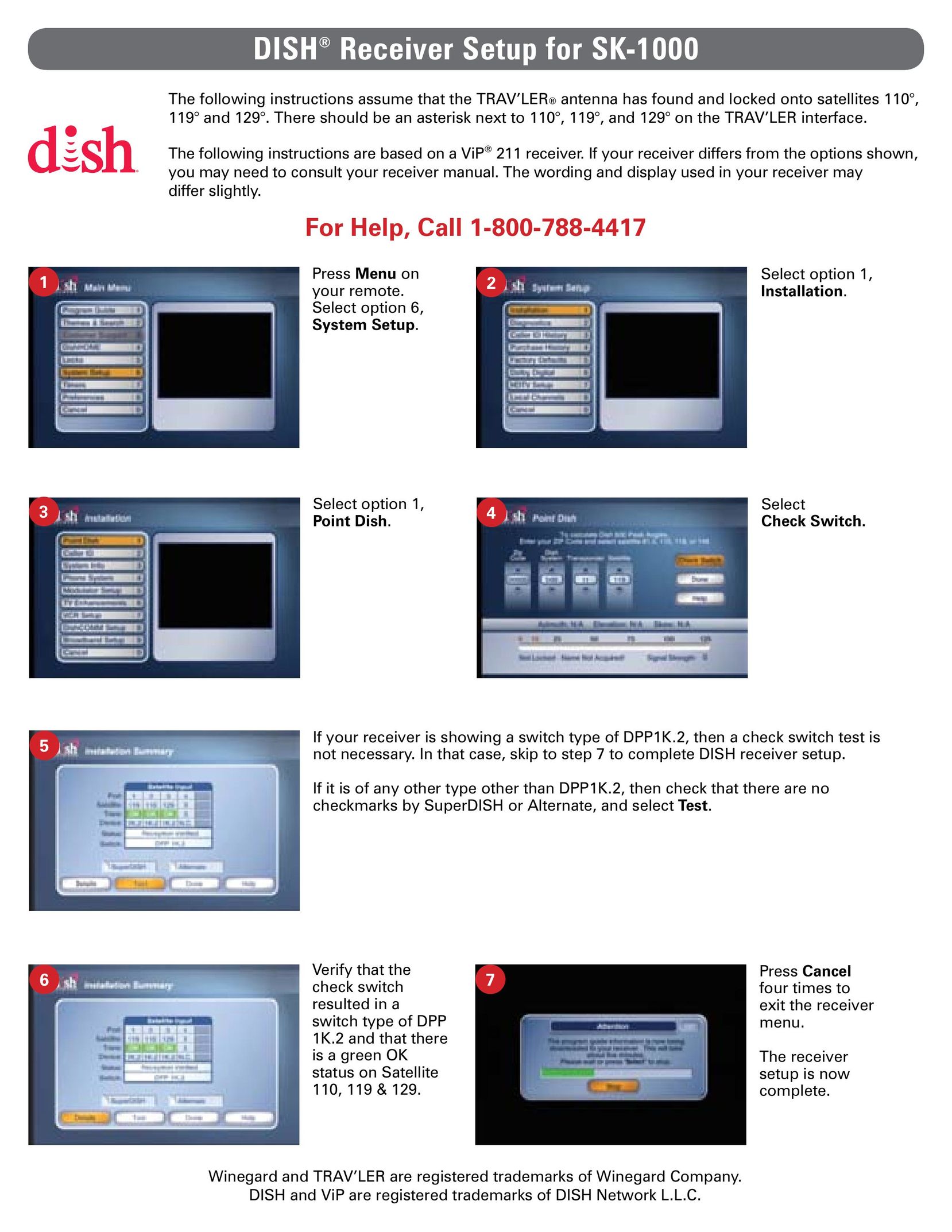 Dish Network SK-1000 Satellite TV System User Manual