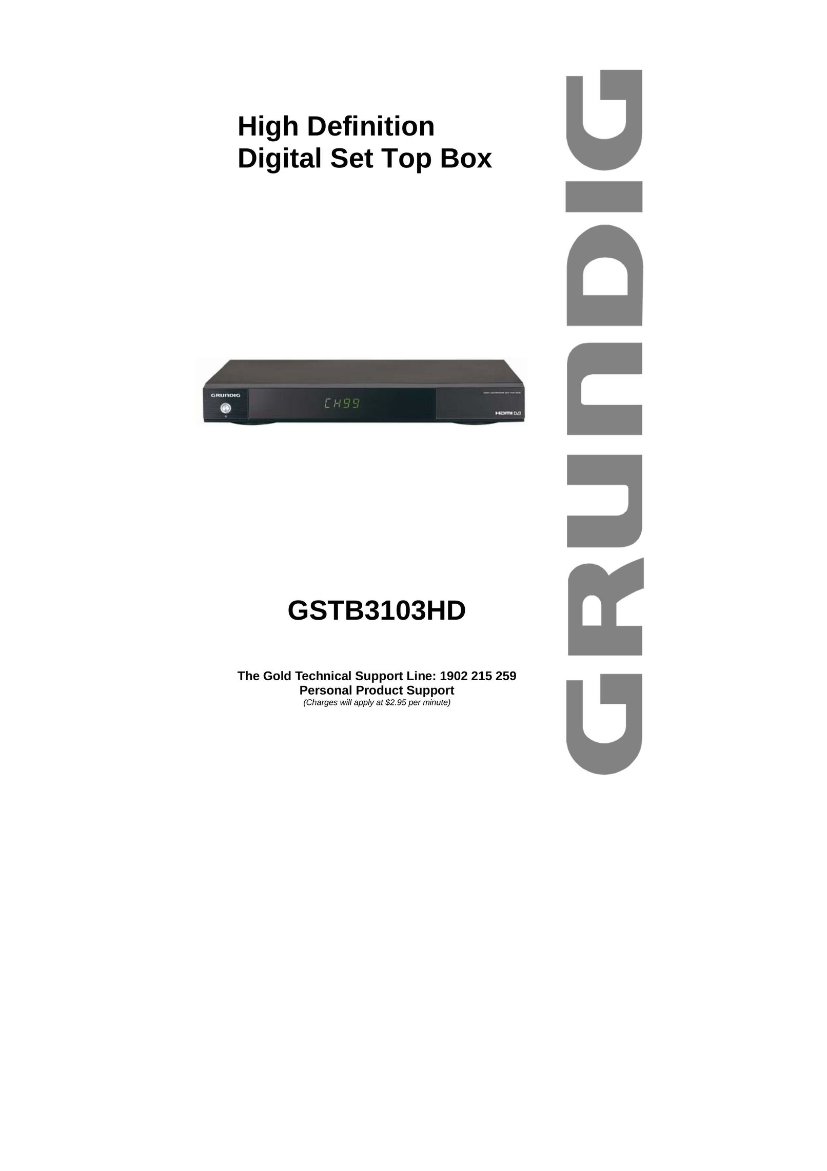 Grundig GSTB3103HD Satellite TV System User Manual