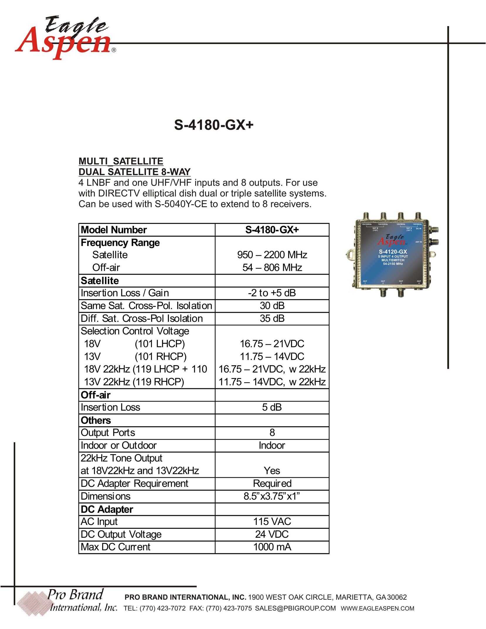 HomeTech S-4180-GX+ Satellite TV System User Manual