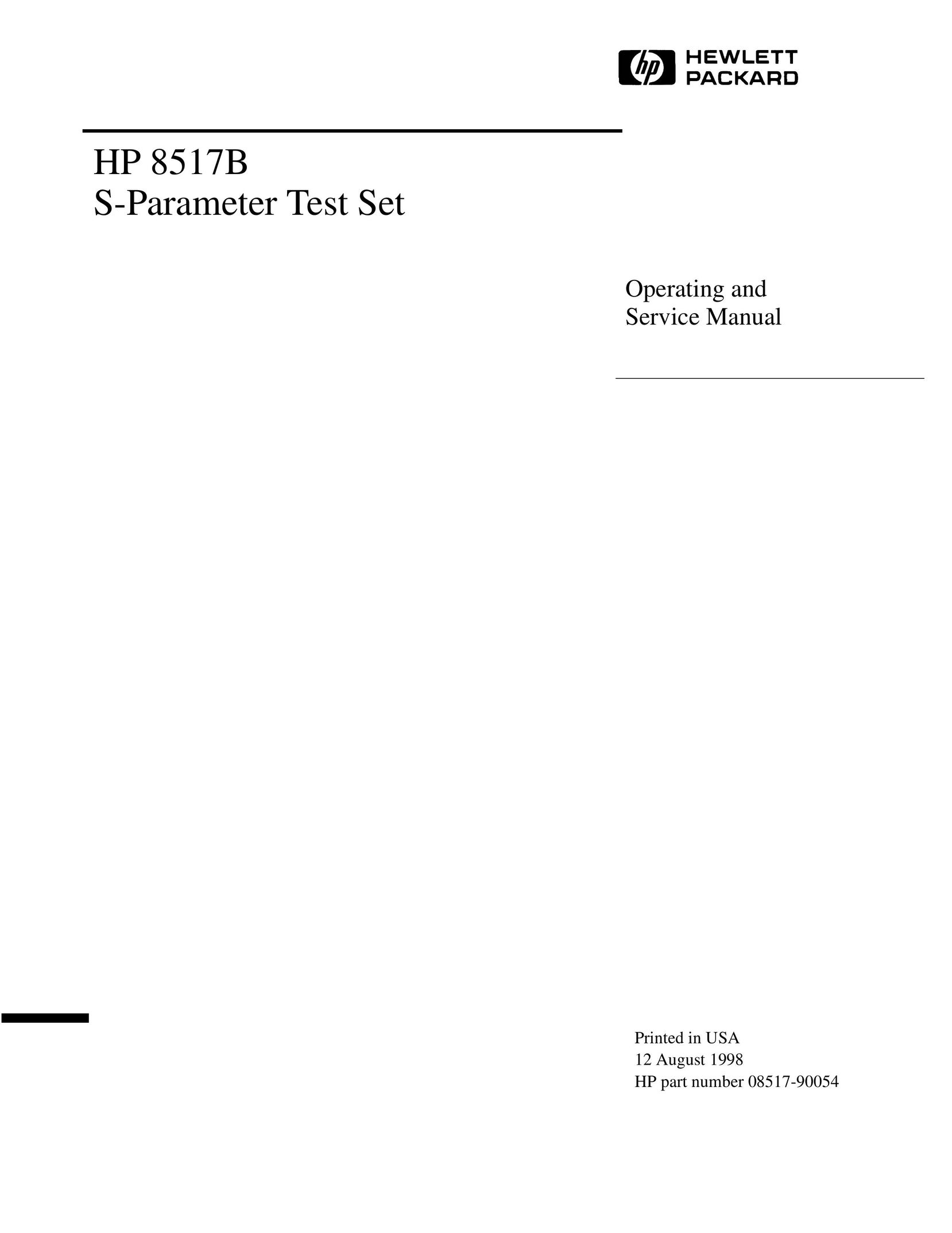 HP (Hewlett-Packard) 8517B Satellite TV System User Manual