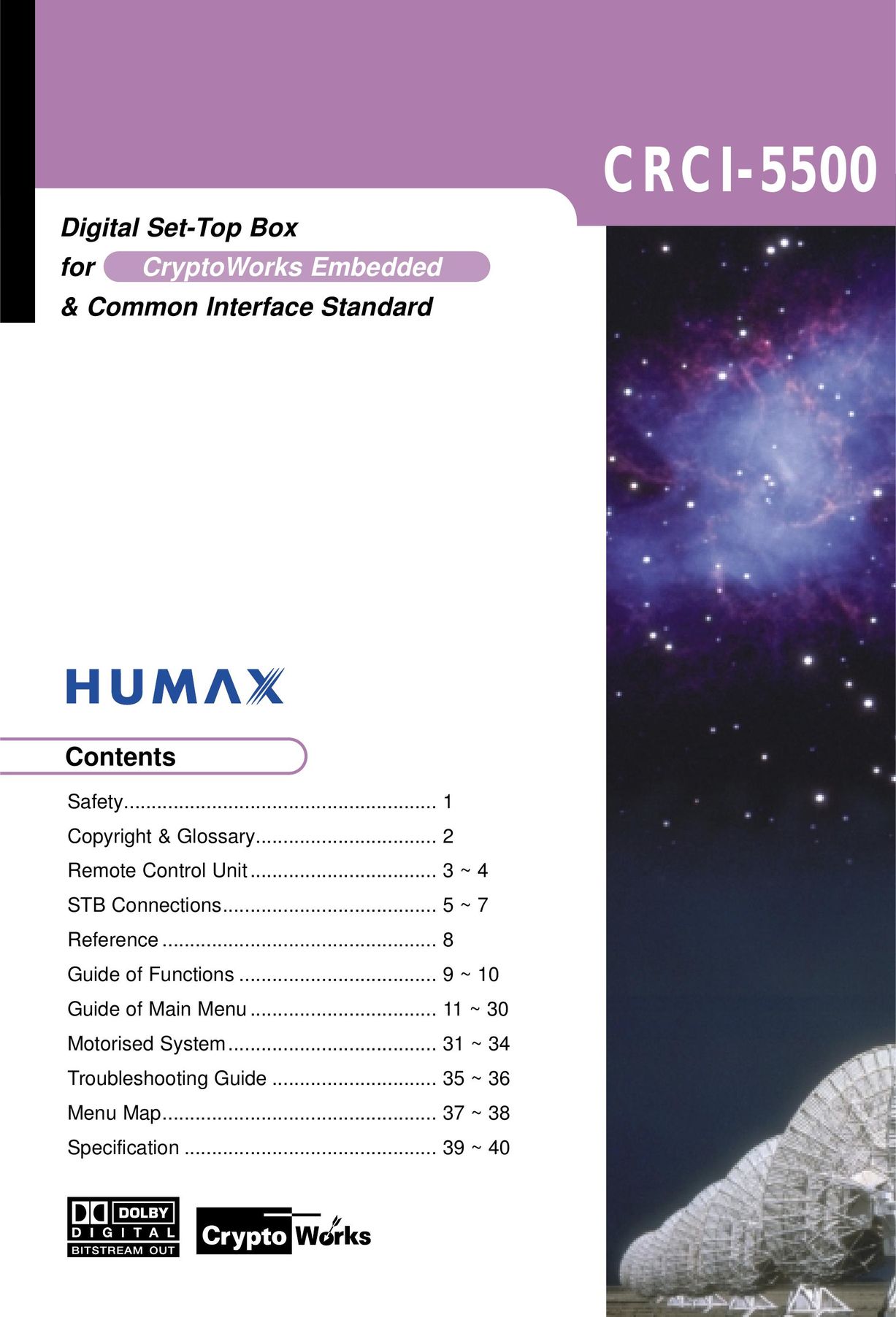Humax CRCI-5500 Satellite TV System User Manual