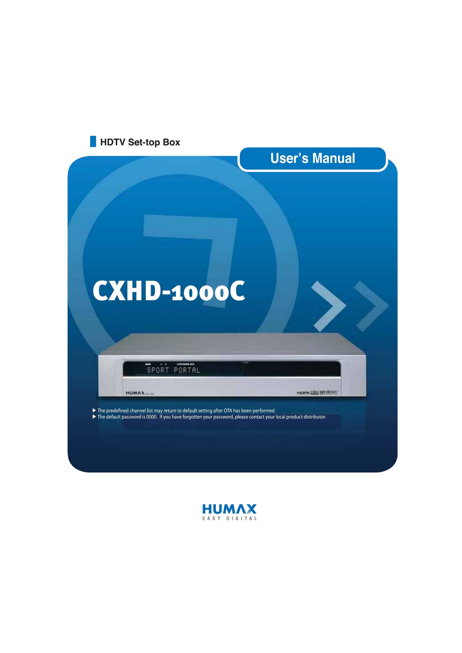 Humax CXHD-1000C Satellite TV System User Manual