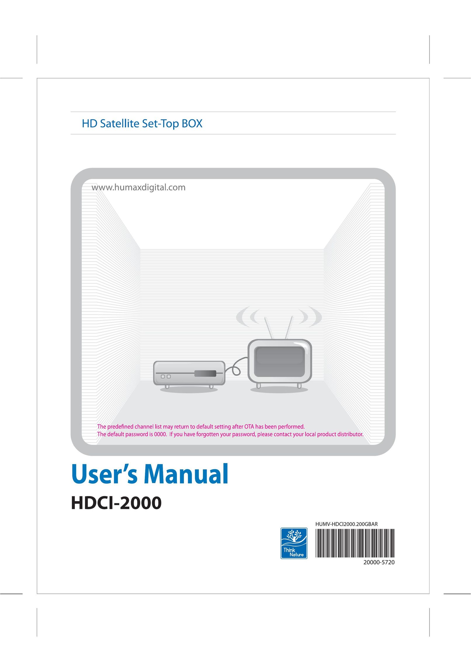 Humax HDCI-2000 Satellite TV System User Manual