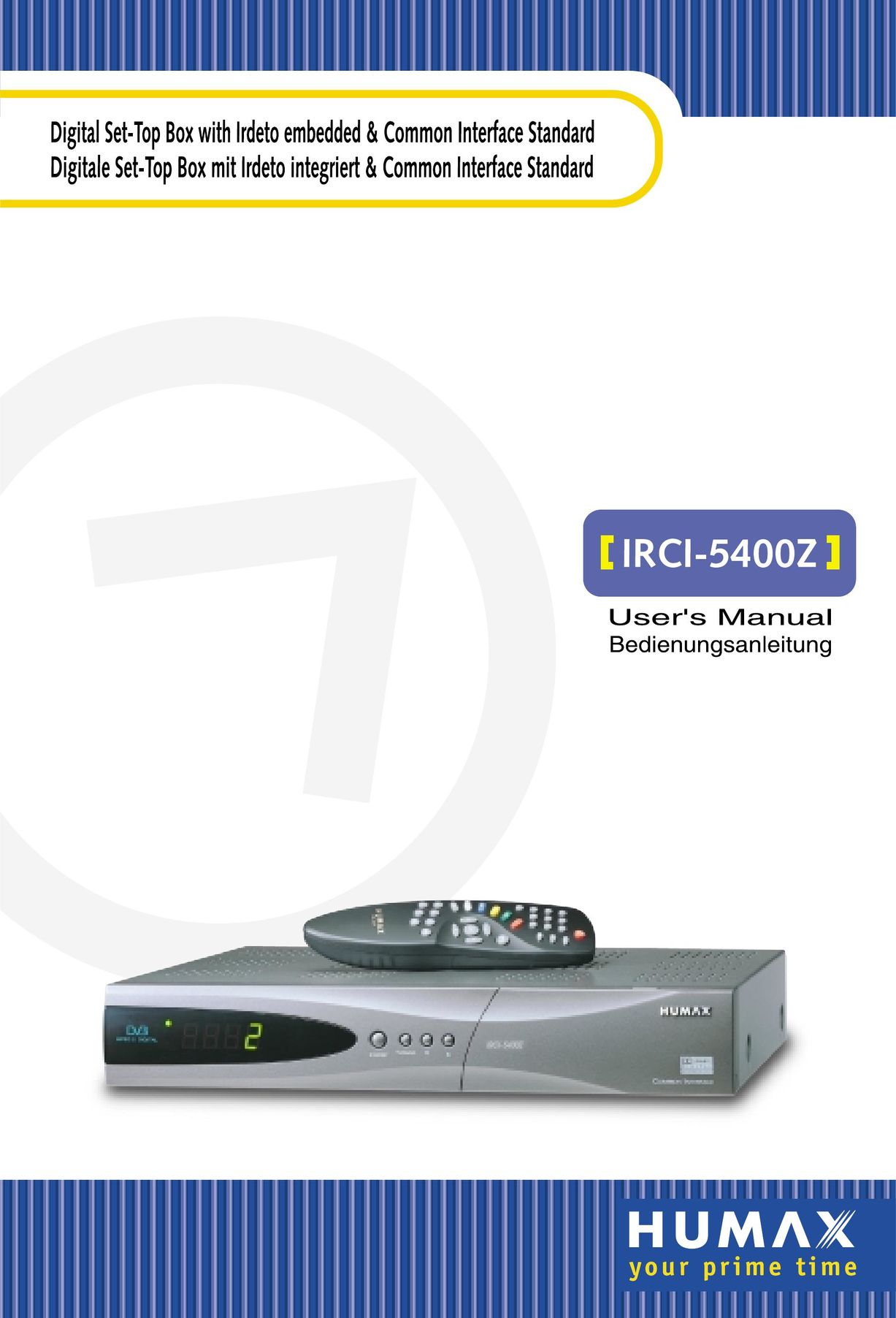 Humax IRCI-5400Z Satellite TV System User Manual