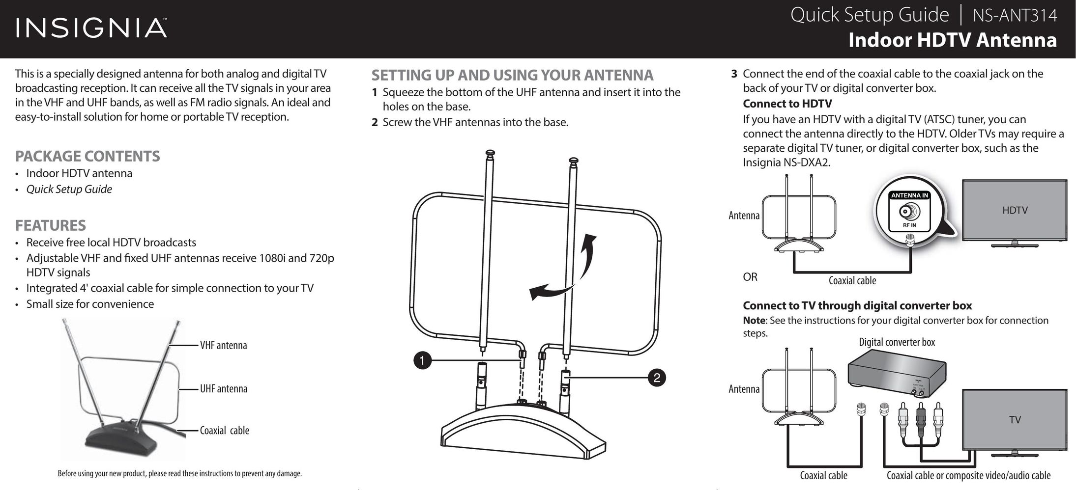Insignia NS-ANT314 Satellite TV System User Manual
