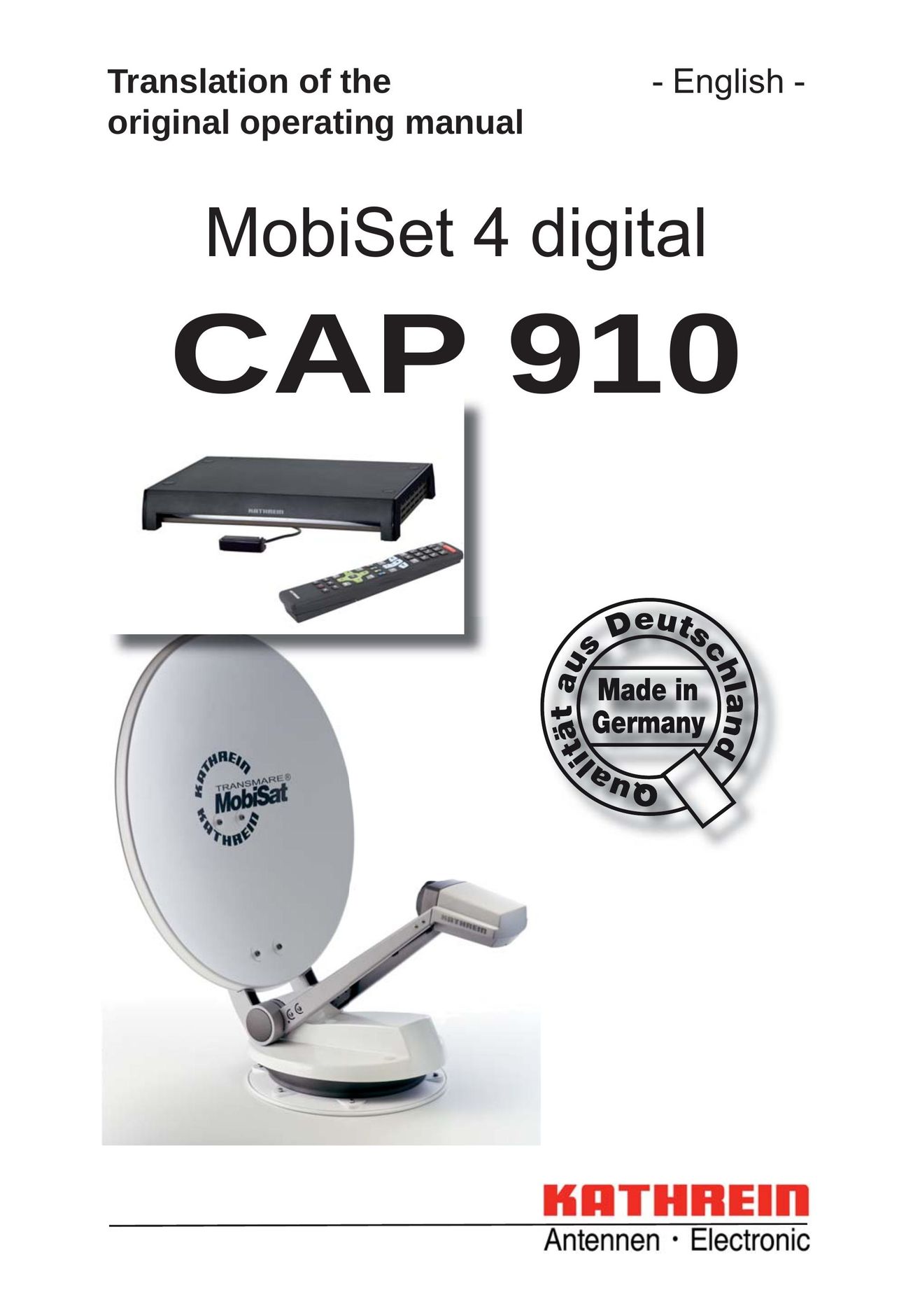 Kathrein cap910 Satellite TV System User Manual