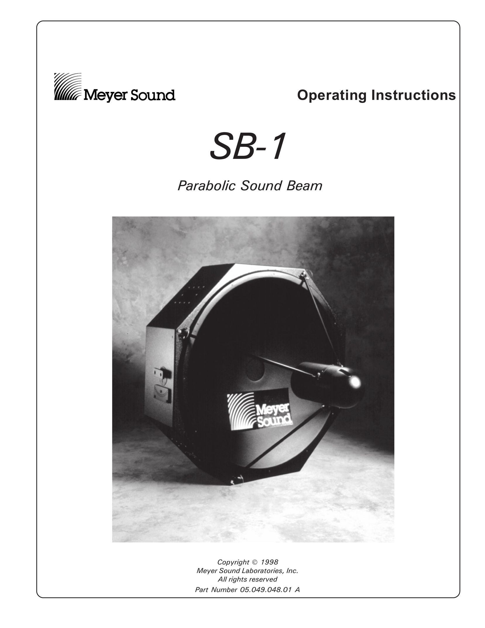 Meyer Sound SB-1 Satellite TV System User Manual