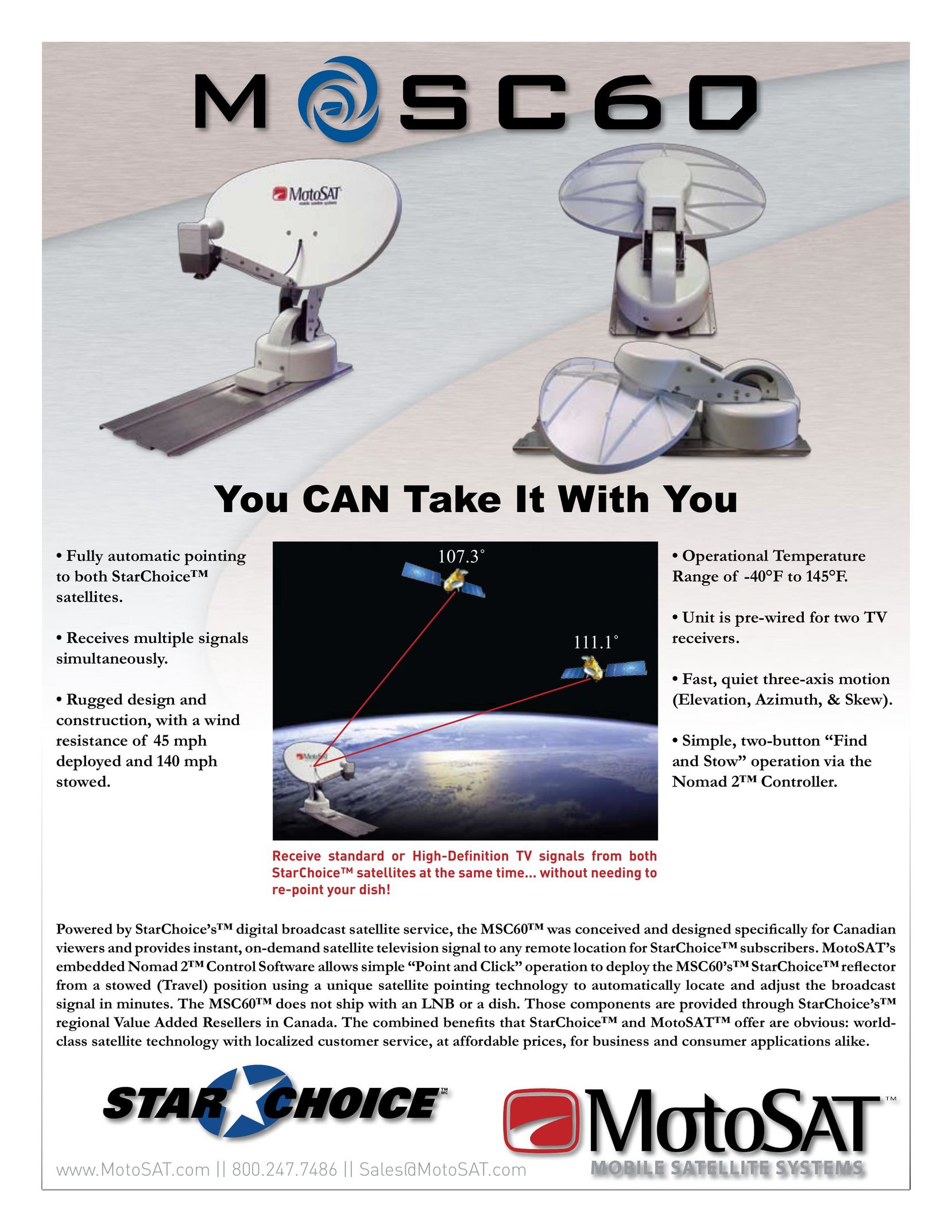 MotoSAT MSC60 Satellite TV System User Manual