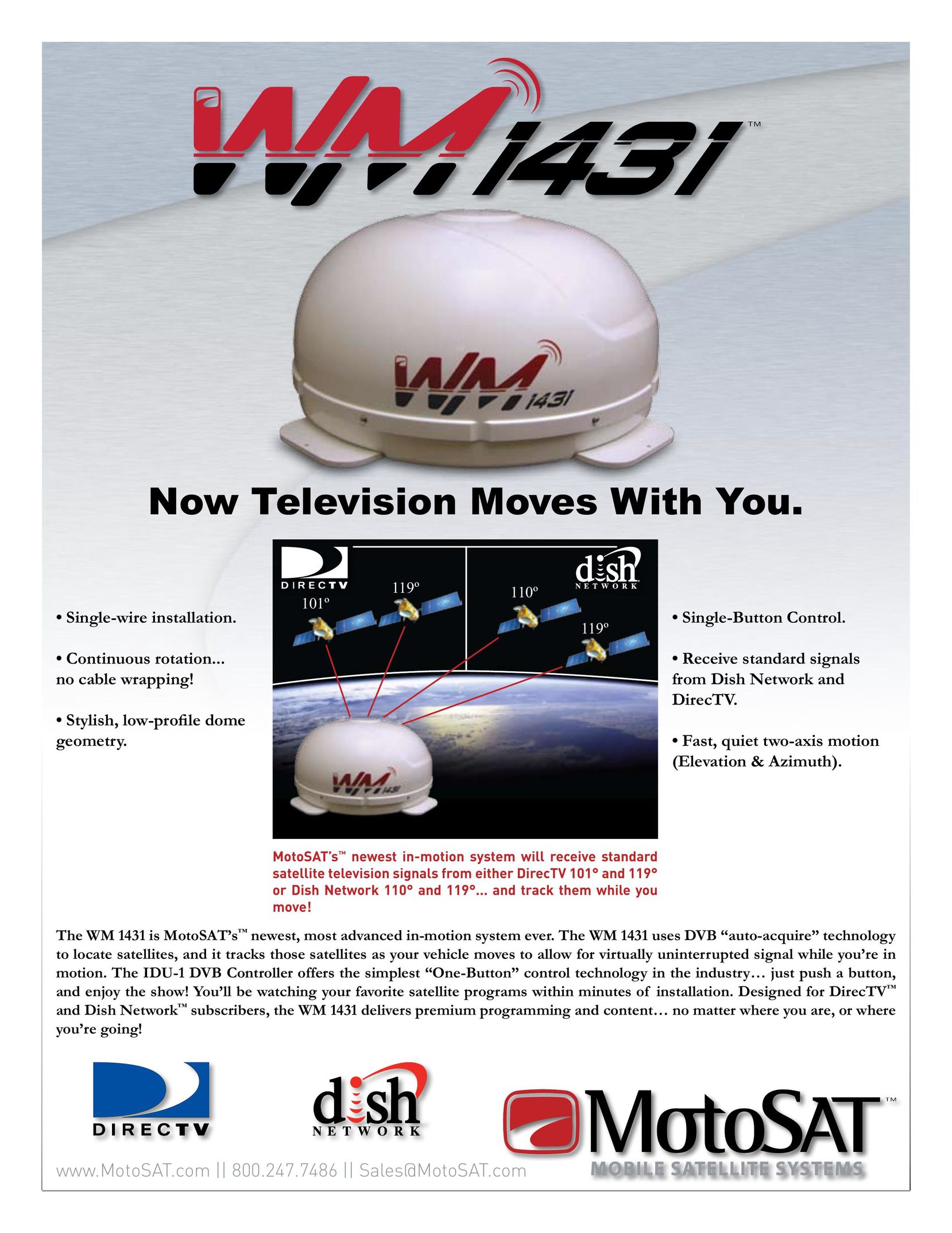 MotoSAT WM 1431 Satellite TV System User Manual