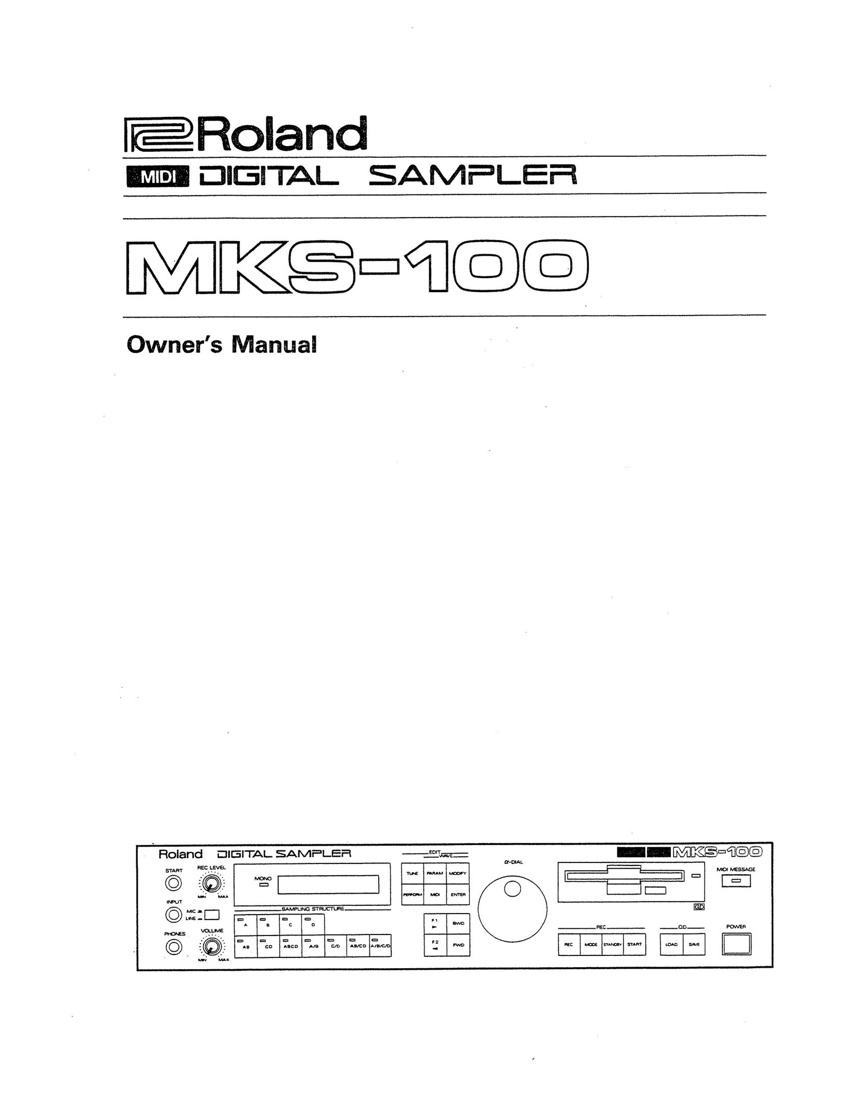 Roland MKS-100 Satellite TV System User Manual