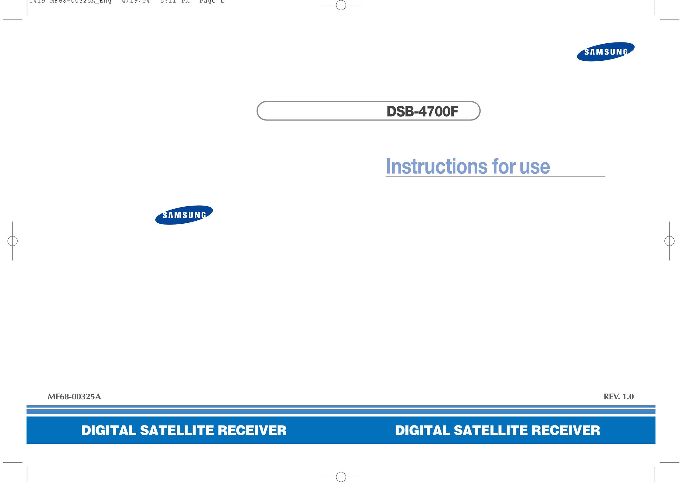 Samsung DSB-4700F Satellite TV System User Manual