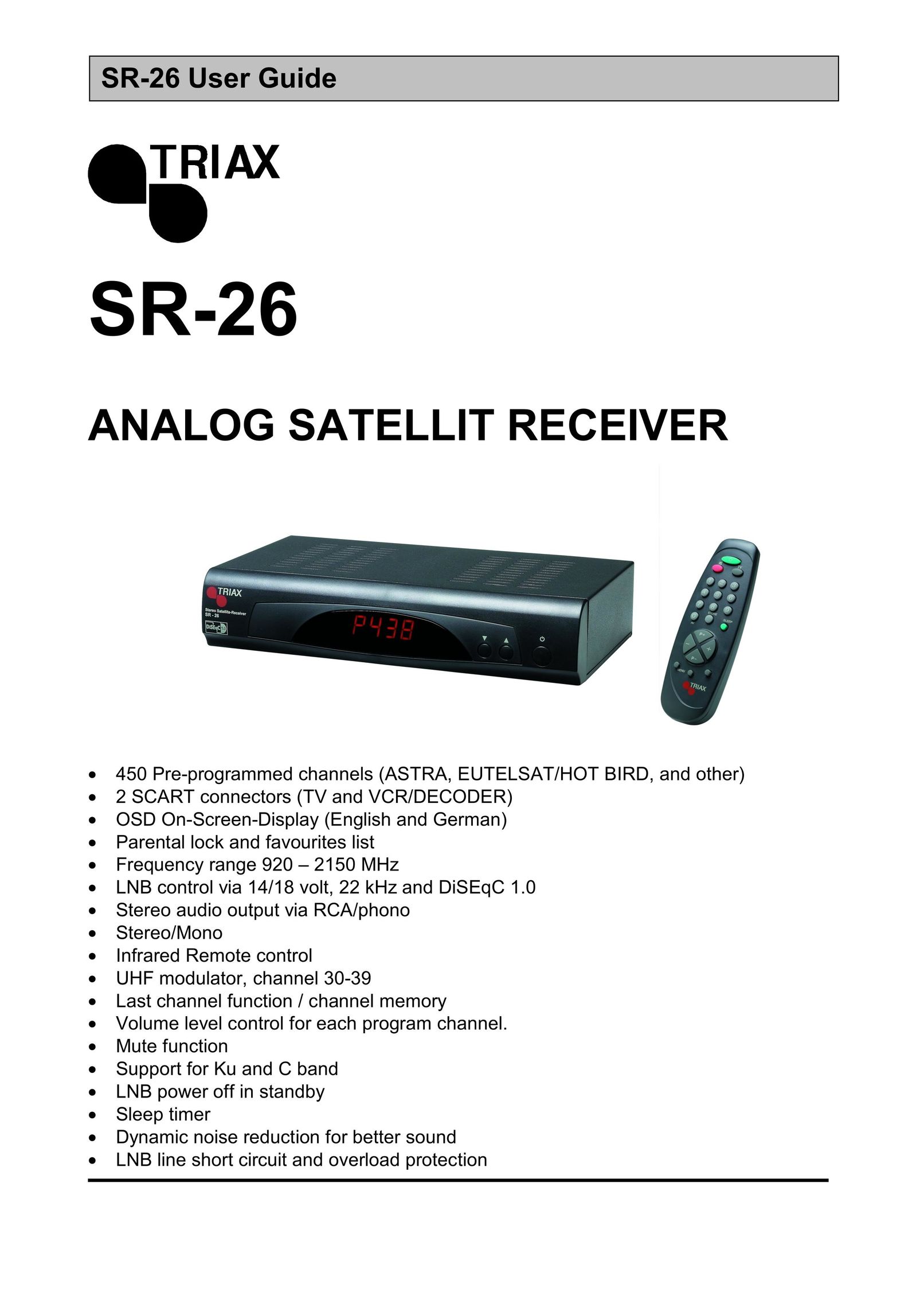 Triax SR-26 Satellite TV System User Manual