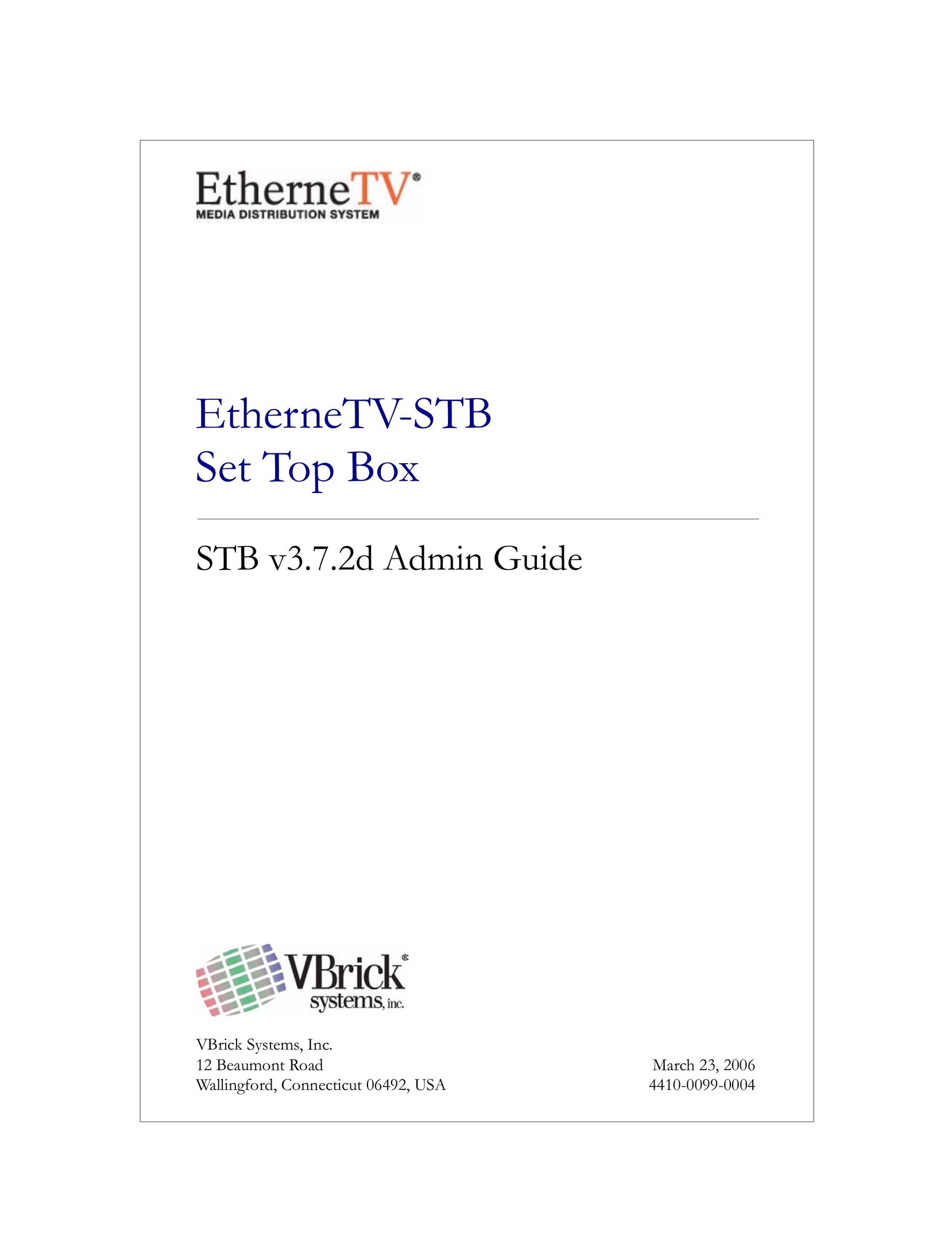 VBrick Systems MPEG-1 Satellite TV System User Manual