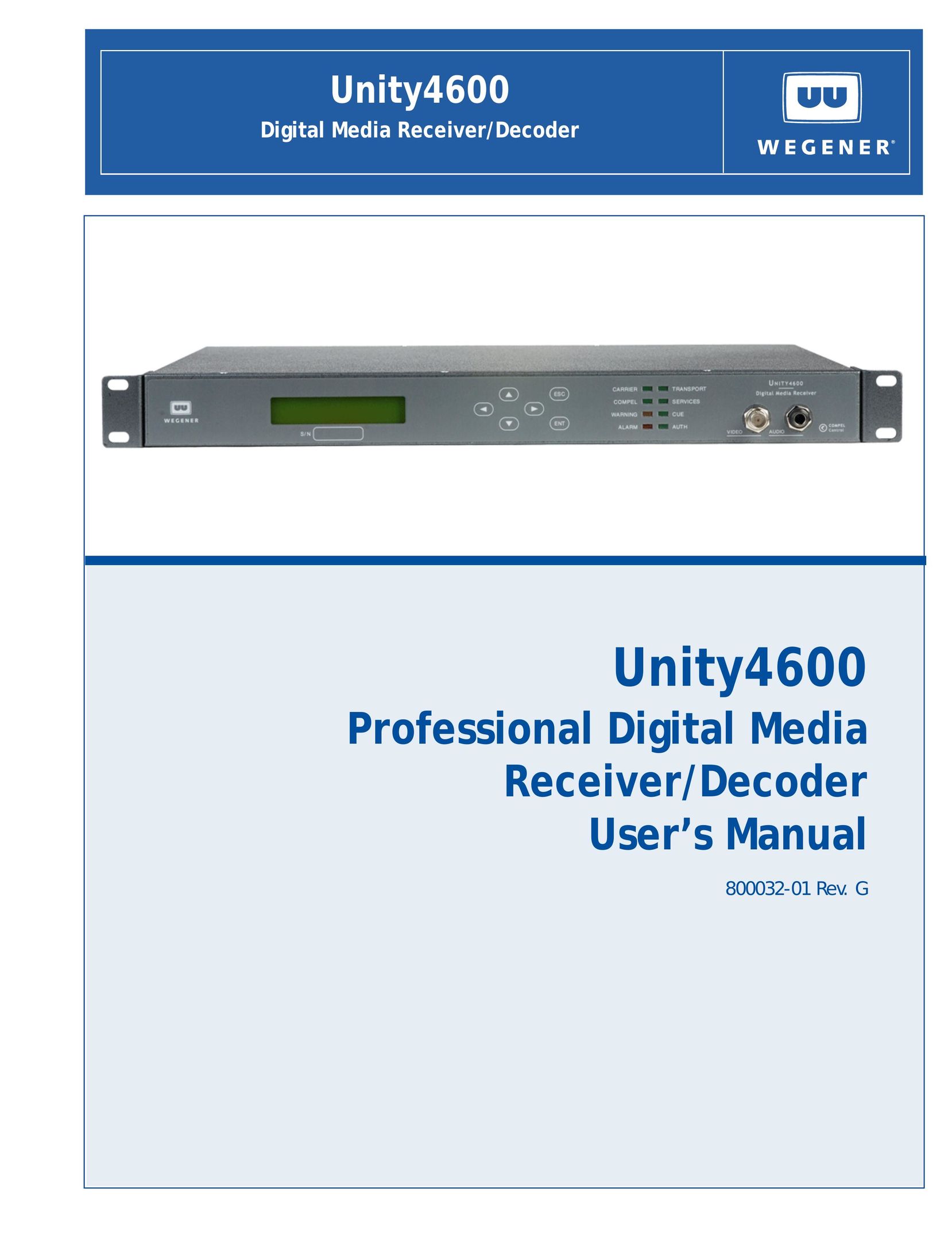 Wegener Communications 4600 Satellite TV System User Manual