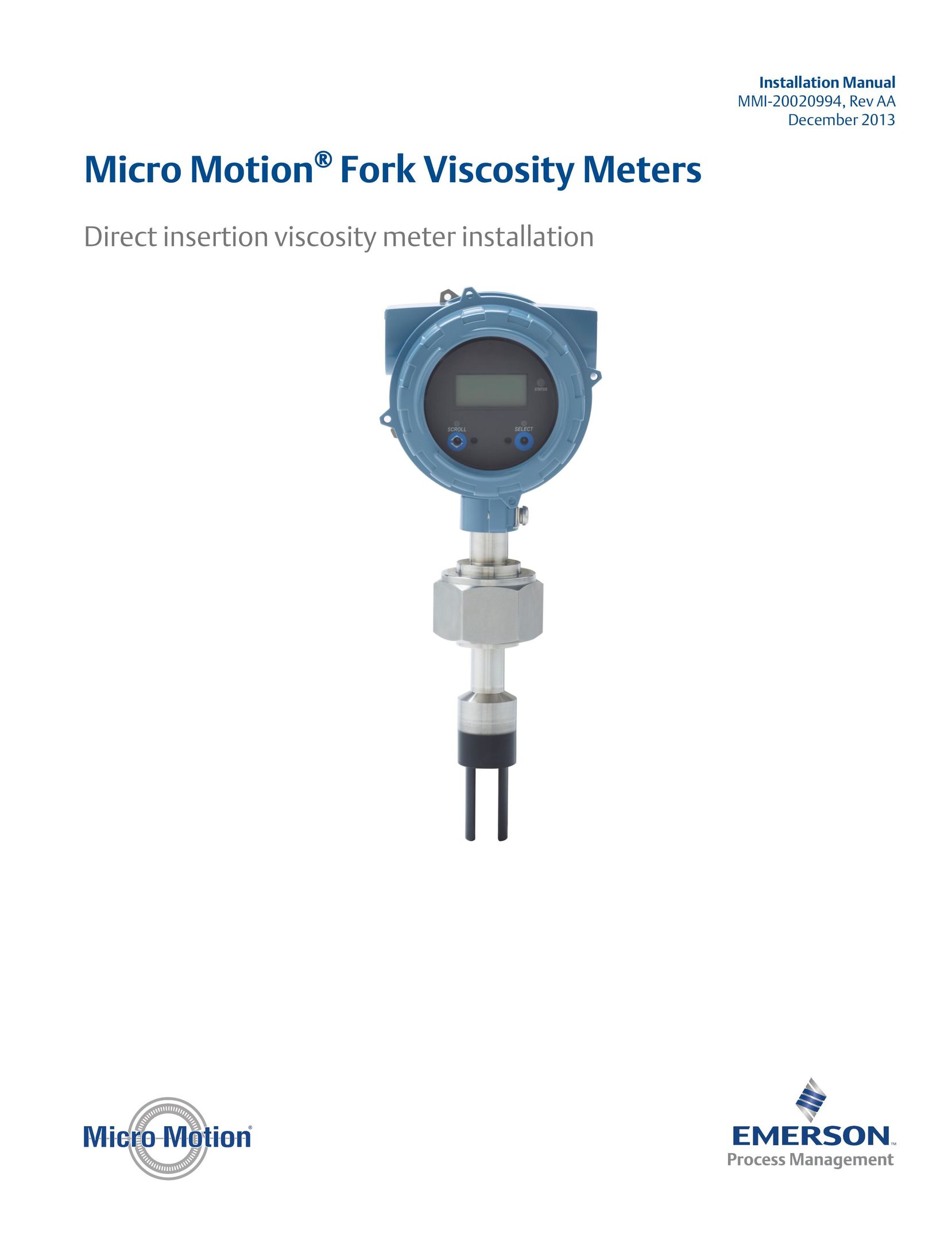 Emerson Micro Motion Fork Viscosity Meters TV Antenna User Manual