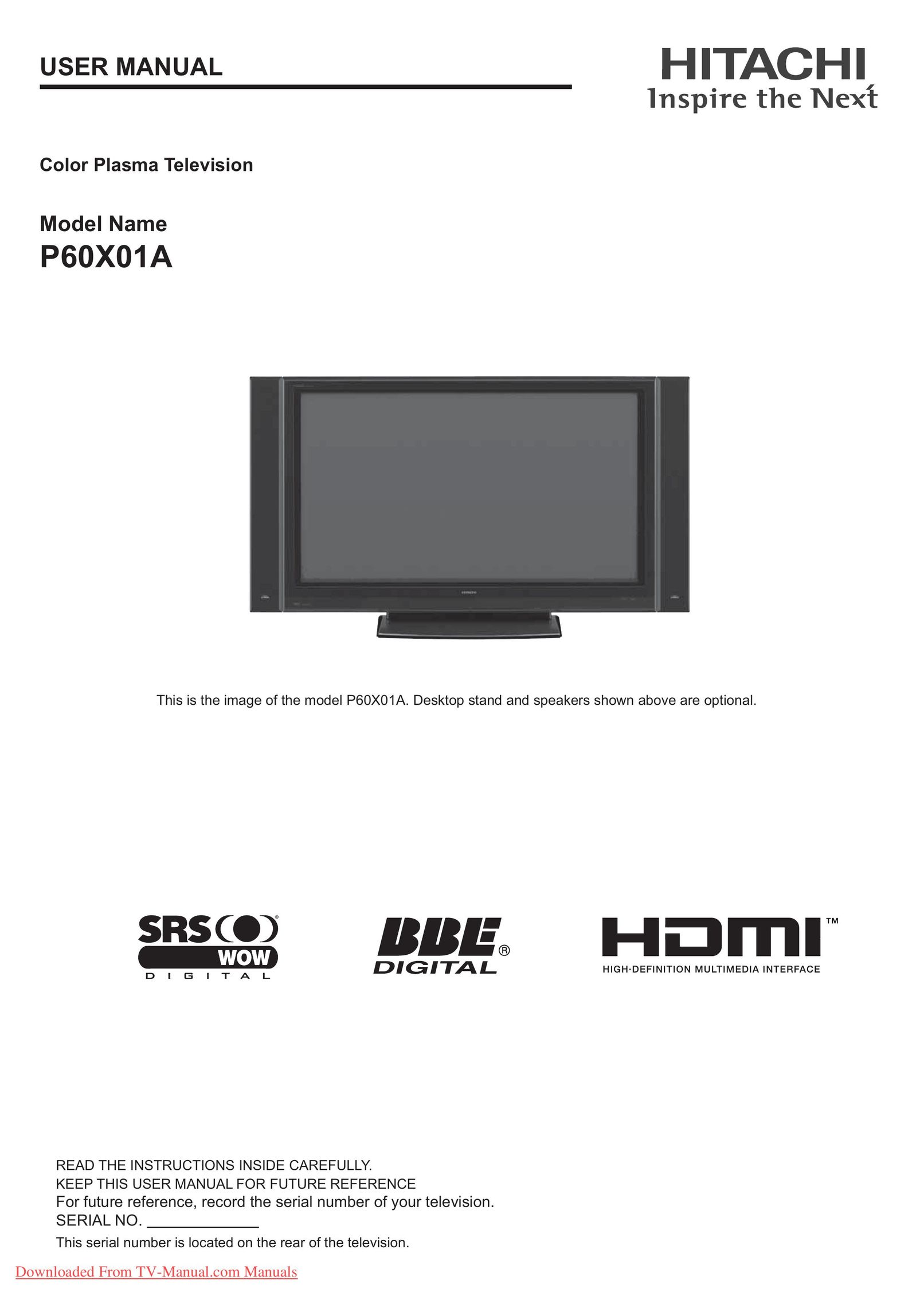 Hitachi P60X01A TV Antenna User Manual