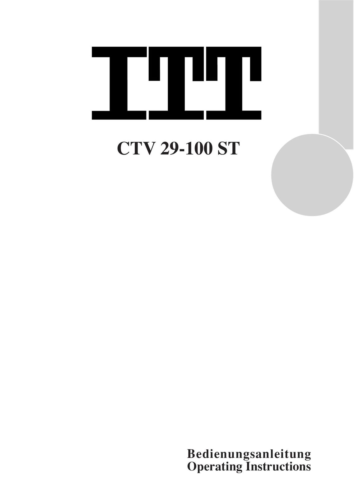 ITT CTV 29-100 ST TV Antenna User Manual