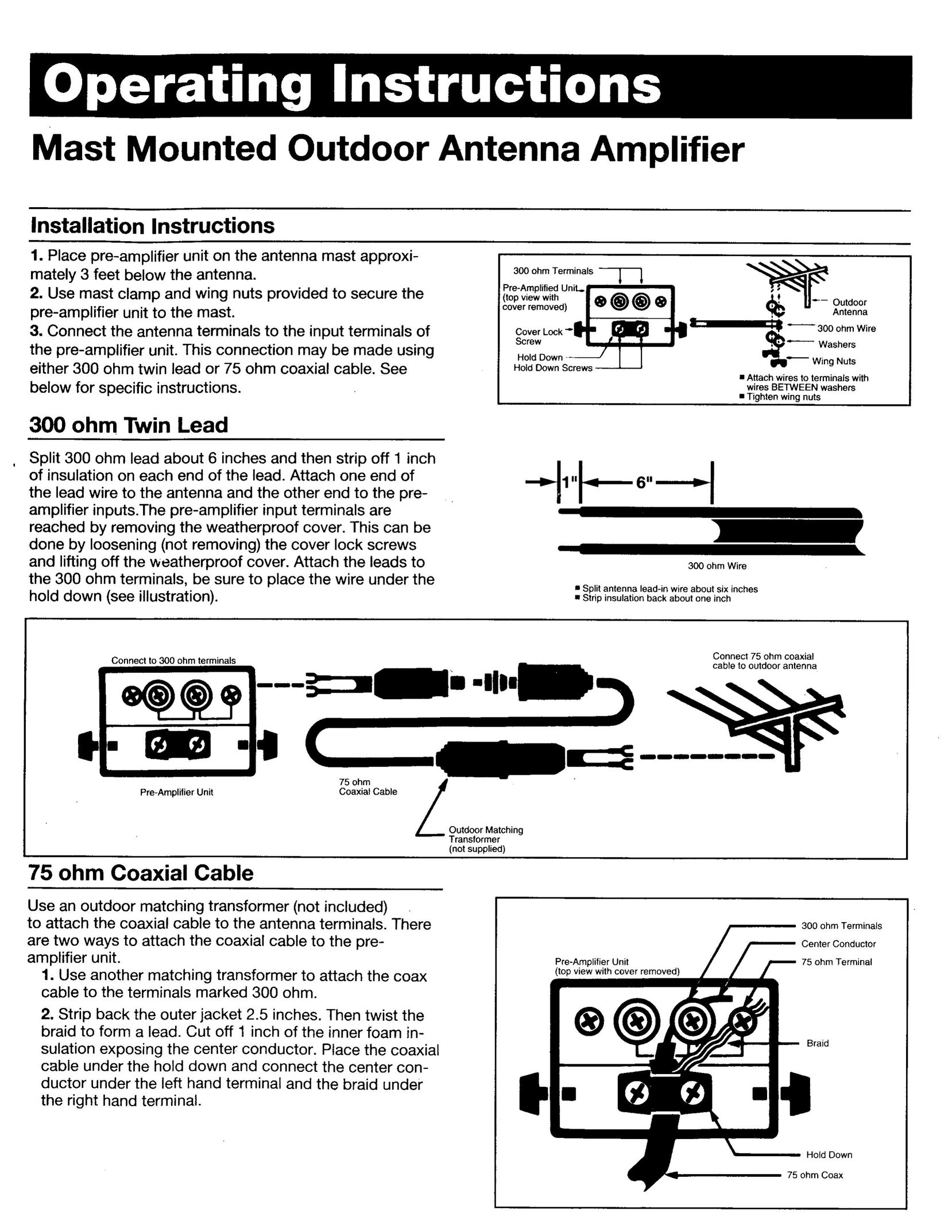 Magnavox US2-M61112 TV Antenna User Manual