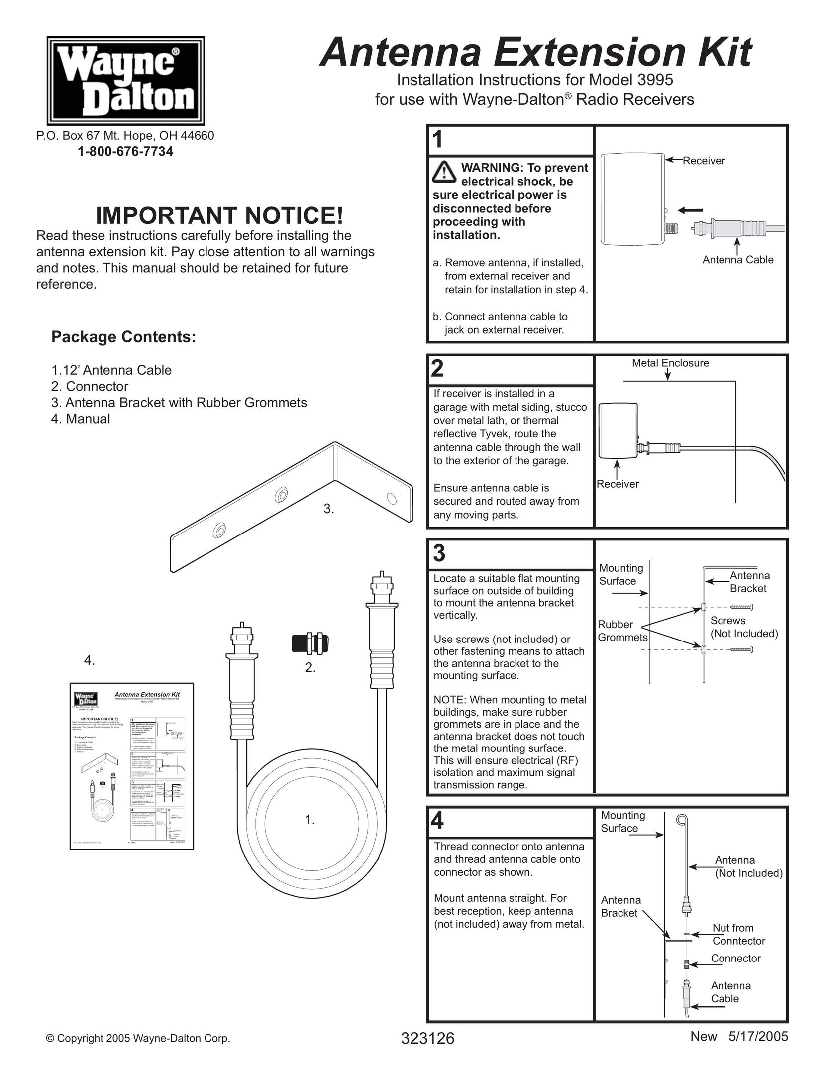 Wayne-Dalton 3995 TV Antenna User Manual