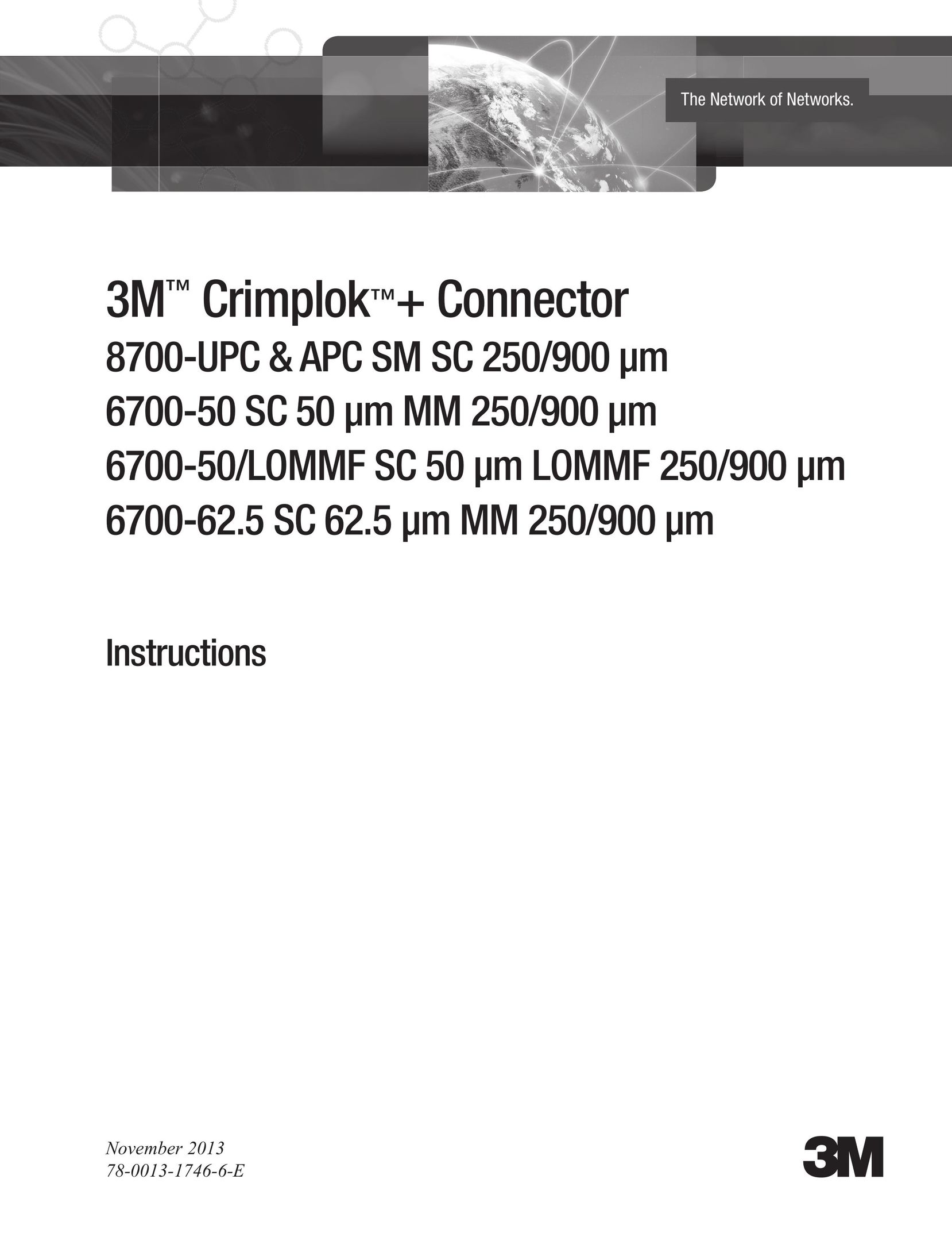 3M 6700-50 SC 50 m MM 250/900 m TV Cables User Manual