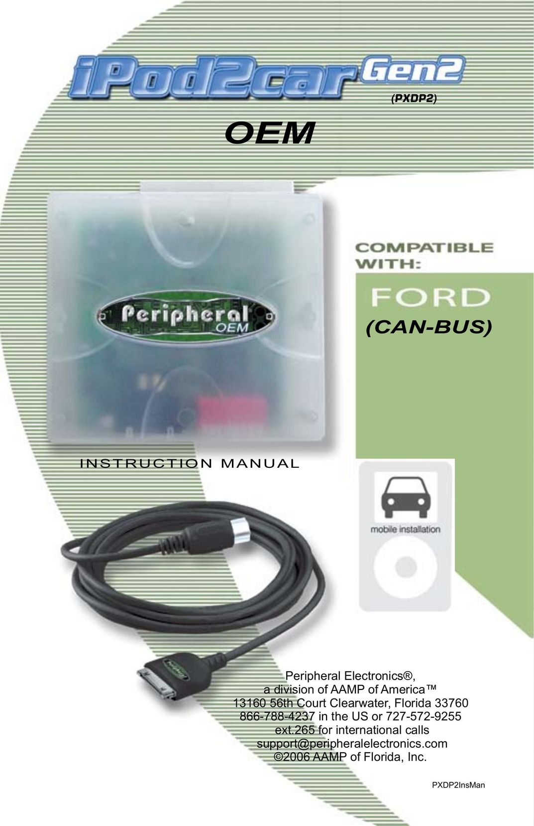 AAMP of America PXDP2 TV Cables User Manual