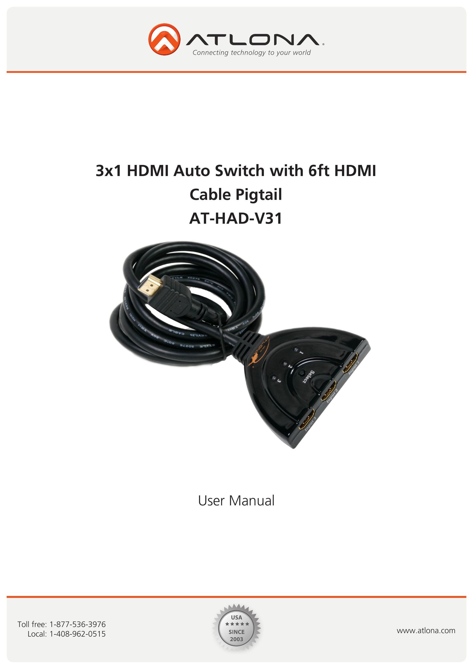 Atlona AT-HAD-V31 TV Cables User Manual