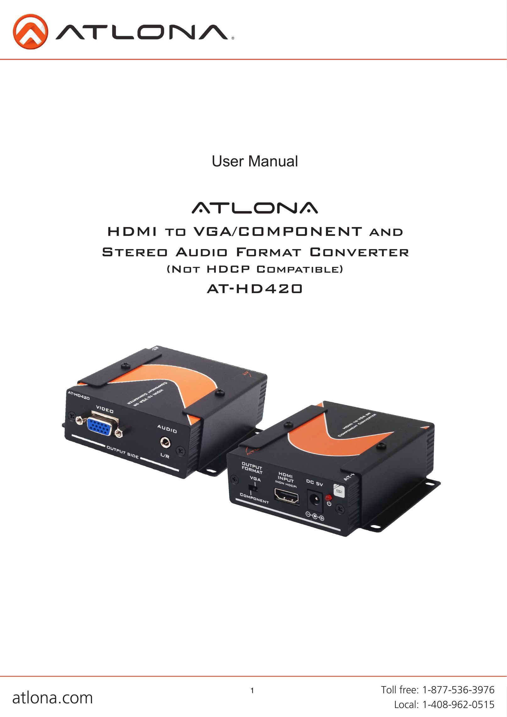 Atlona AT-HD420 TV Cables User Manual