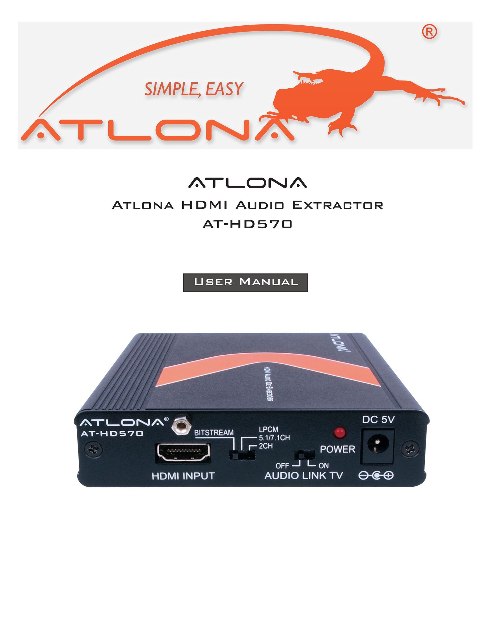 Atlona AT-HD570 TV Cables User Manual