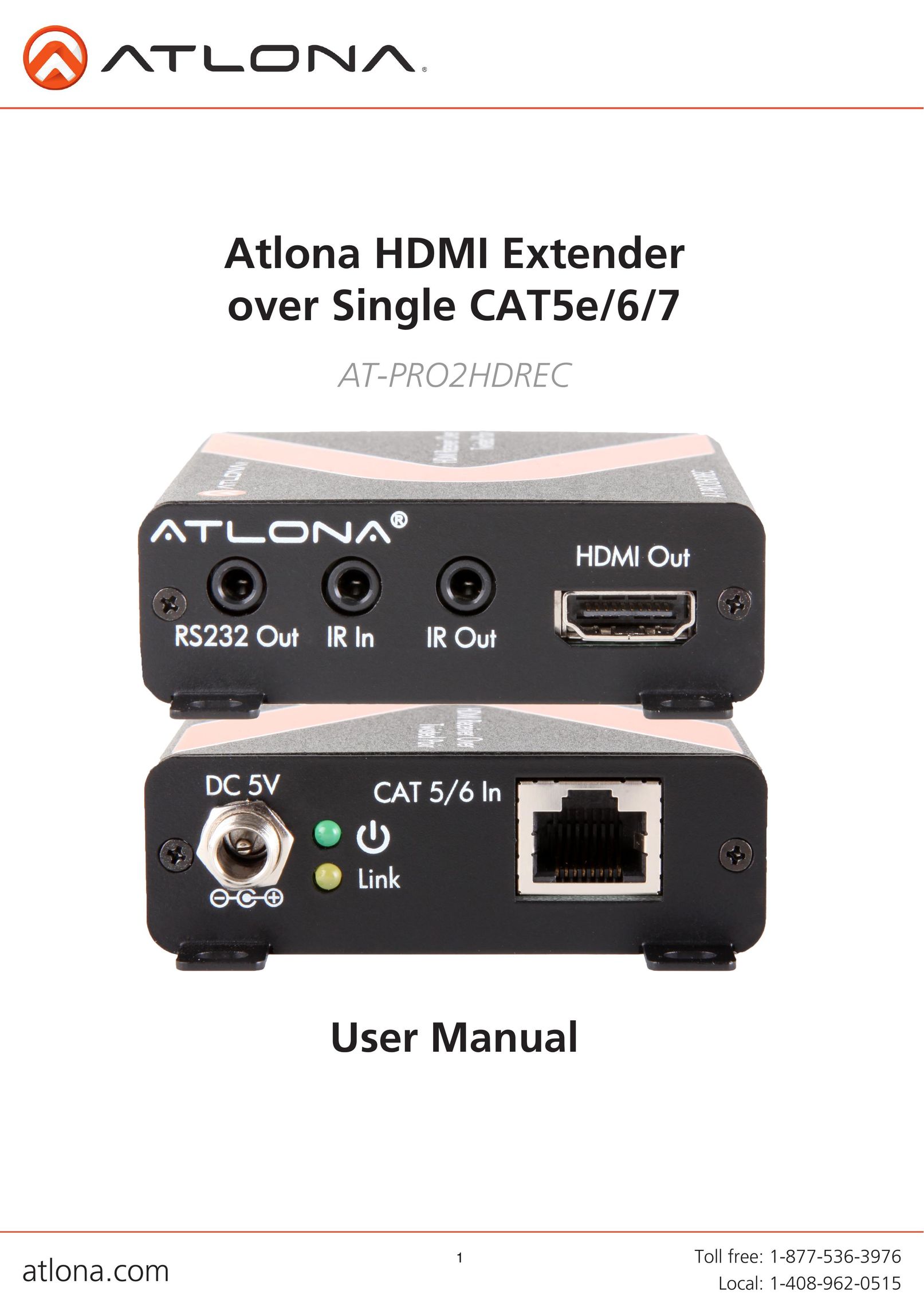 Atlona AT-PRO2HDREC TV Cables User Manual