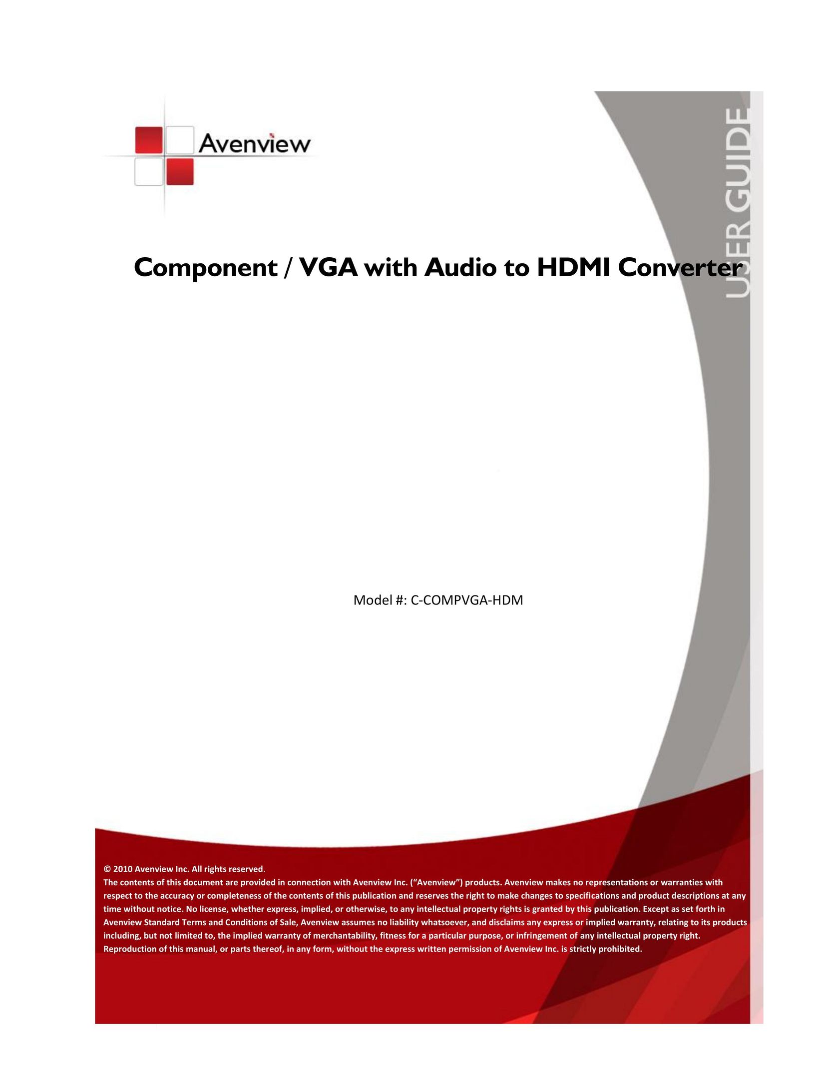 Avenview C-COMPVGA-HDM TV Cables User Manual
