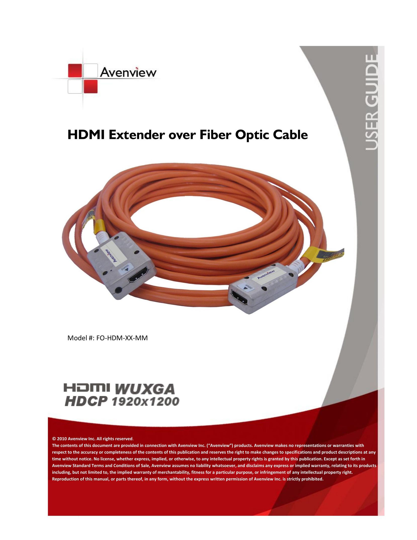 Avenview FO-HDM-XX-MM TV Cables User Manual