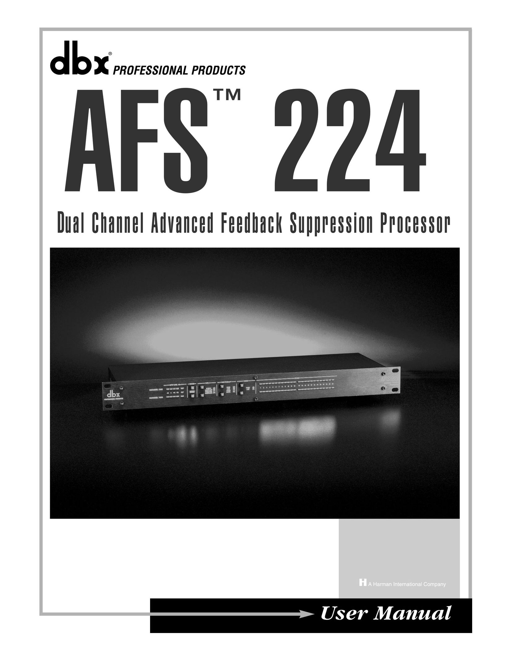 dbx Pro AFS 224 TV Cables User Manual