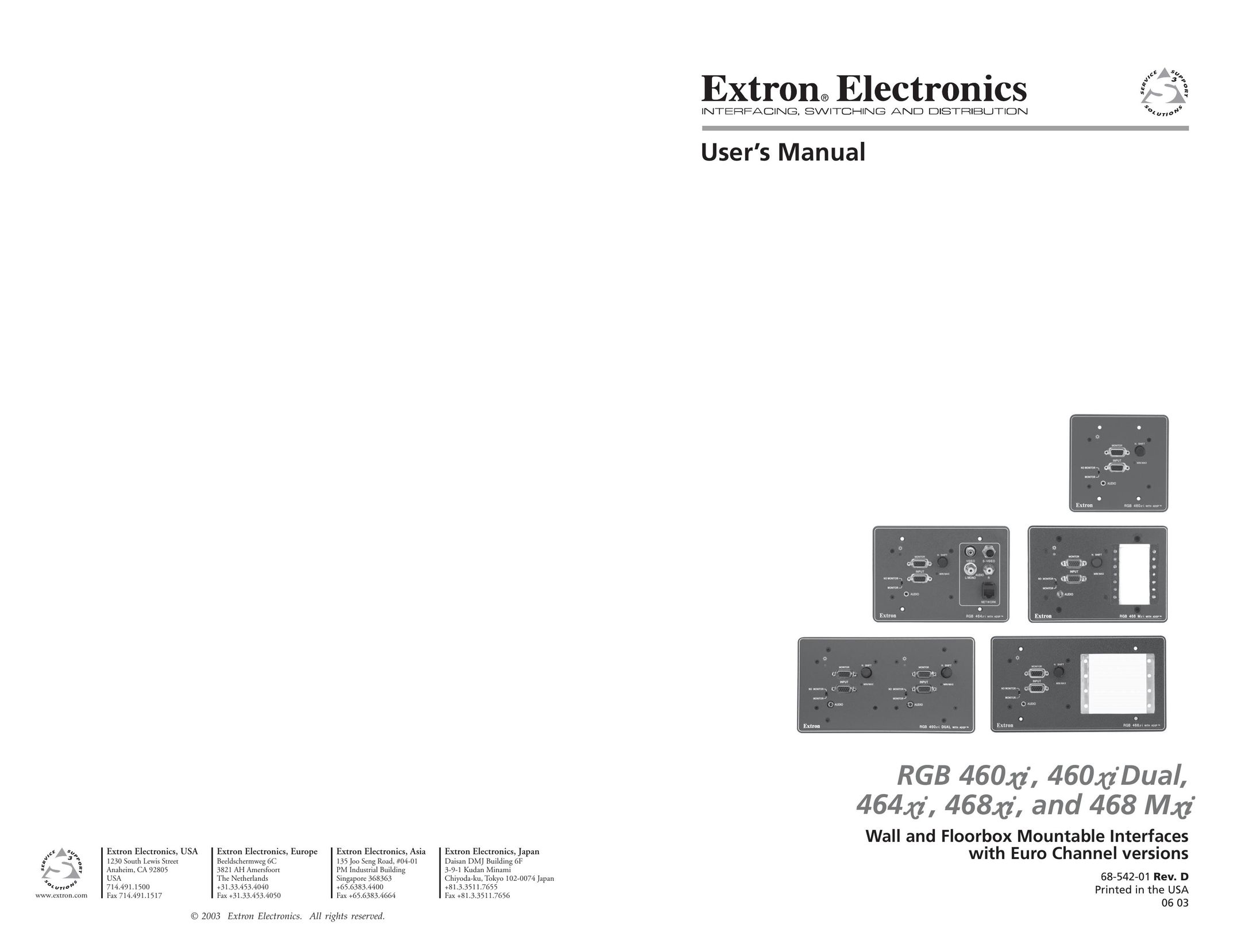 Extron electronic 468xi TV Cables User Manual