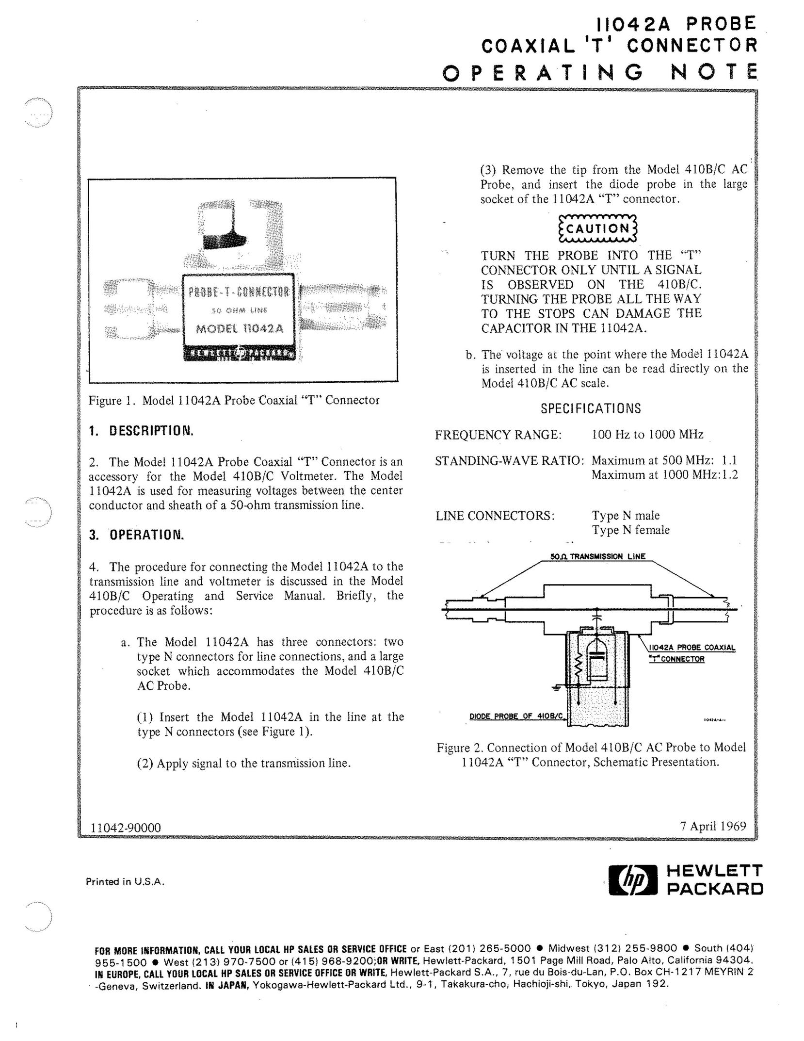 HP (Hewlett-Packard) 11042A TV Cables User Manual