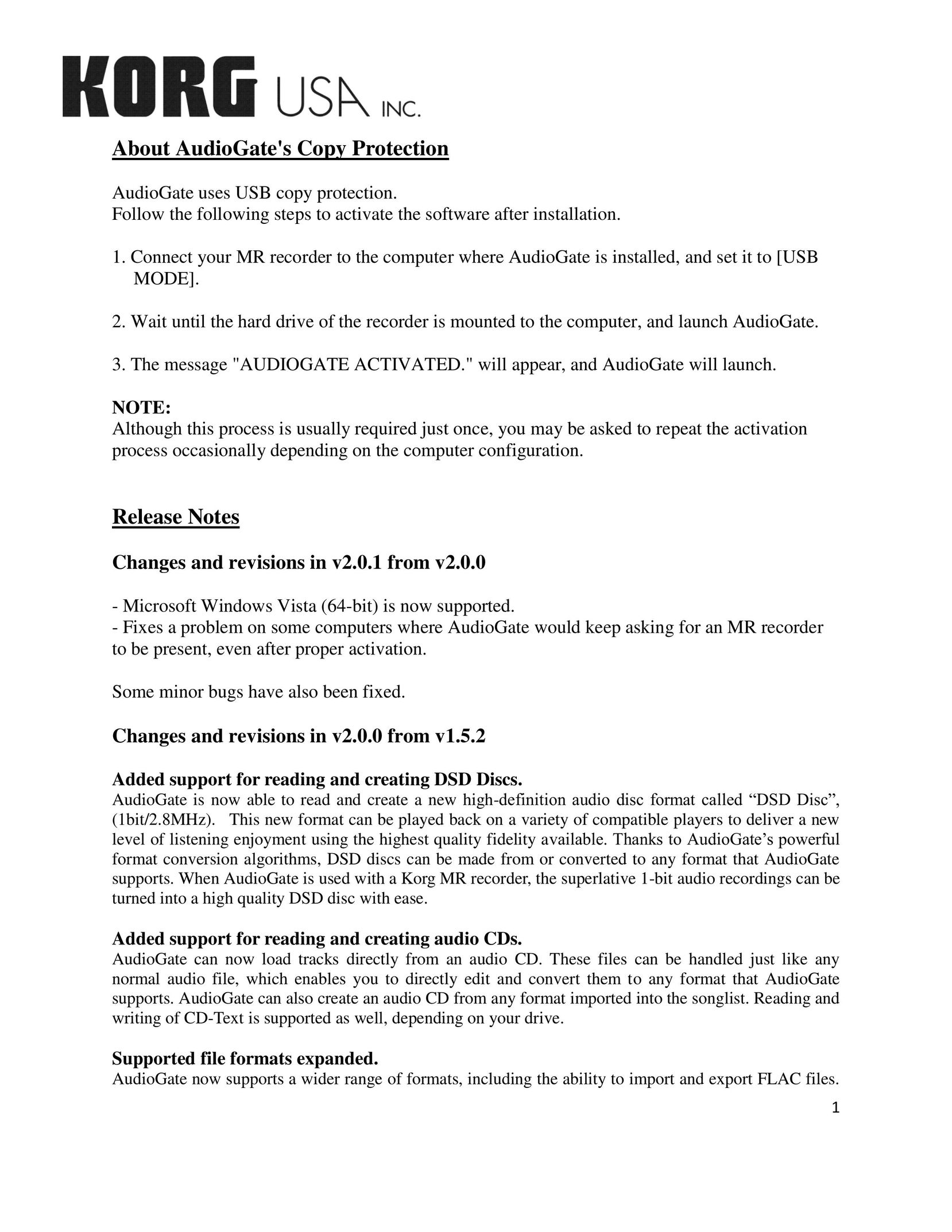 Korg v2.0.1 TV Cables User Manual
