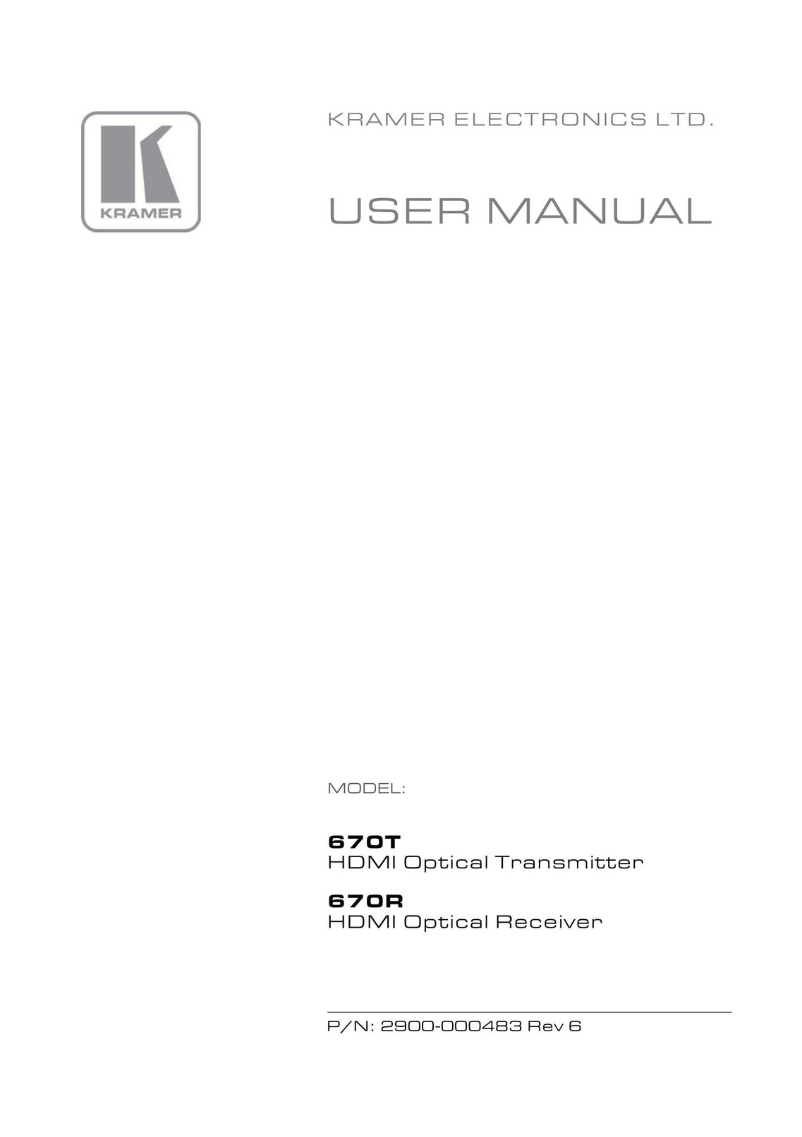 Kramer Electronics 2900-000483 TV Cables User Manual
