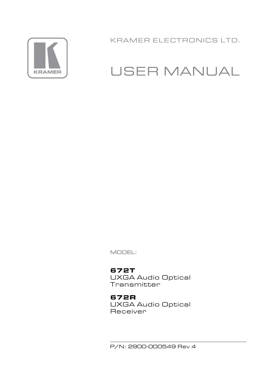 Kramer Electronics 2900-000549 TV Cables User Manual