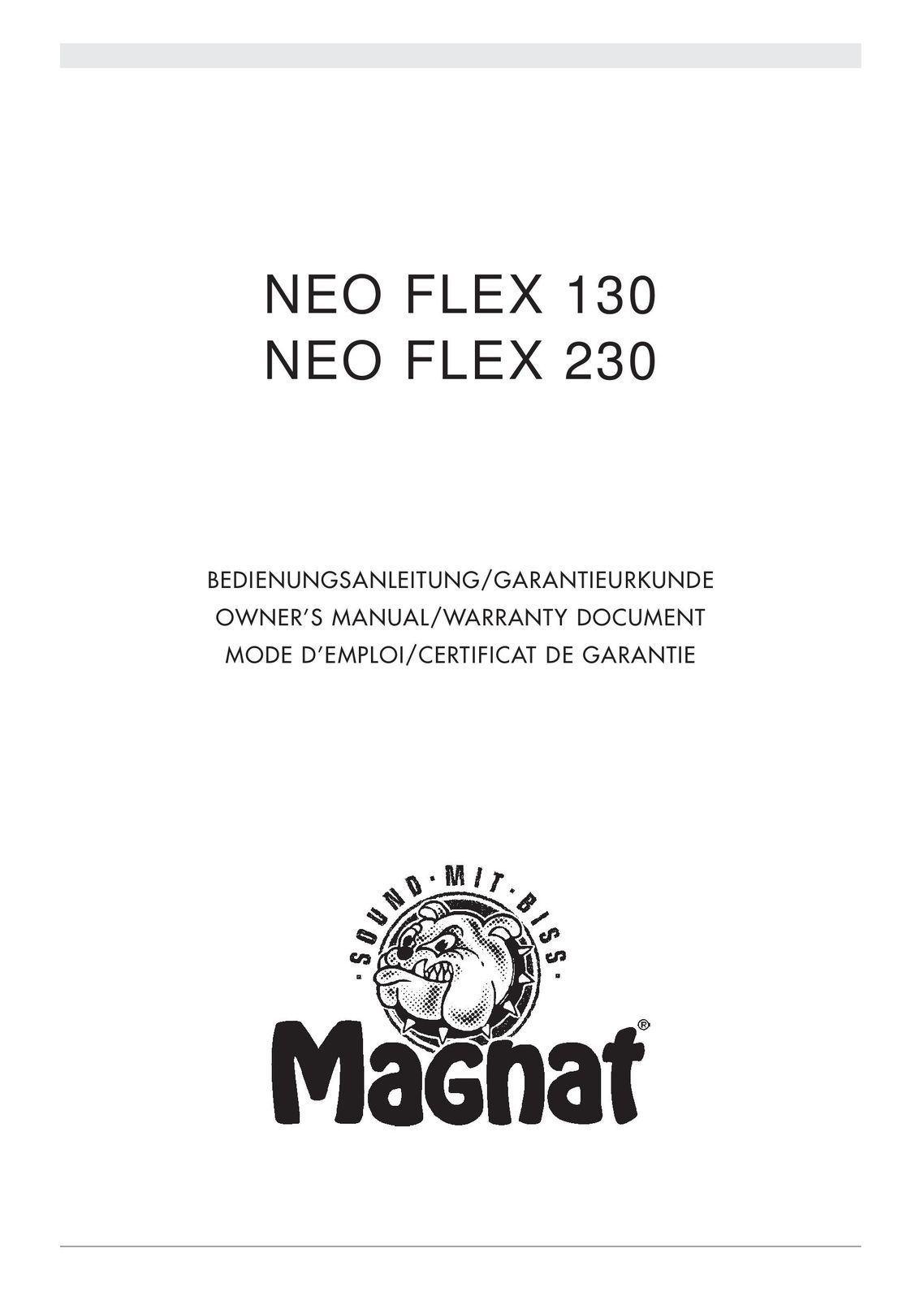 Magnat Audio Neo Flex 130 TV Cables User Manual