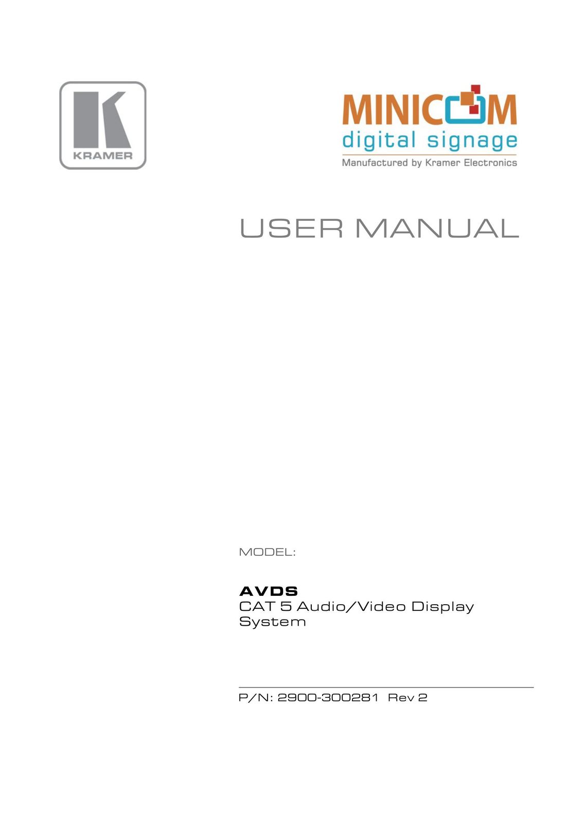 Minicom Advanced Systems AVDS TV Cables User Manual