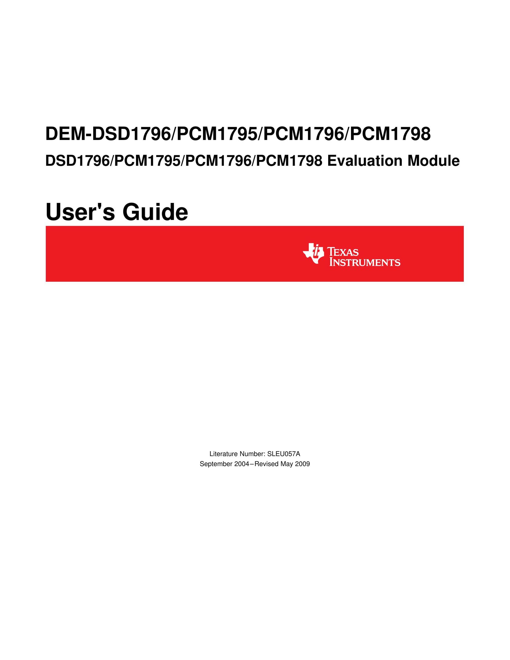 Texas Instruments DEM-DSD1796 TV Cables User Manual