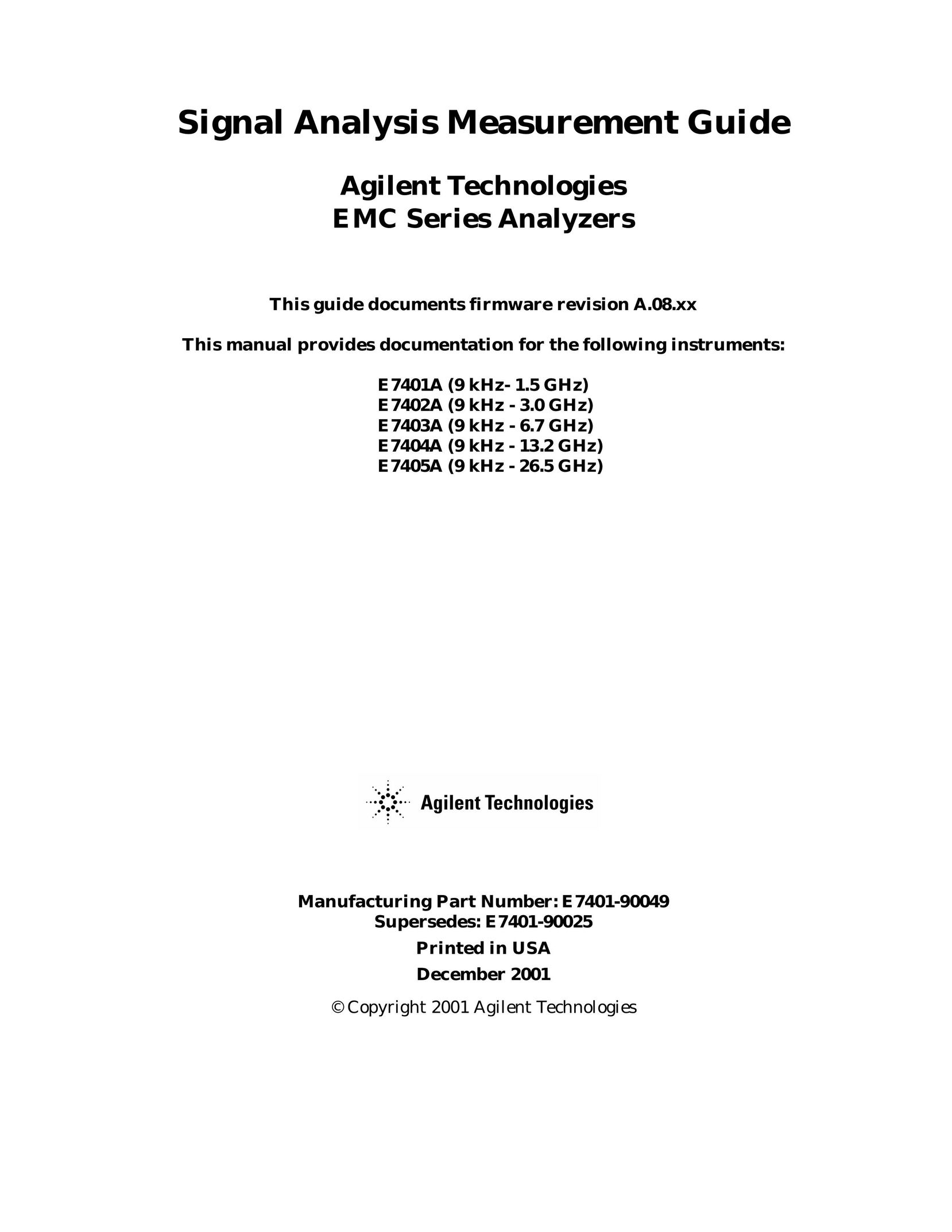 Agilent Technologies E7402A TV Converter Box User Manual