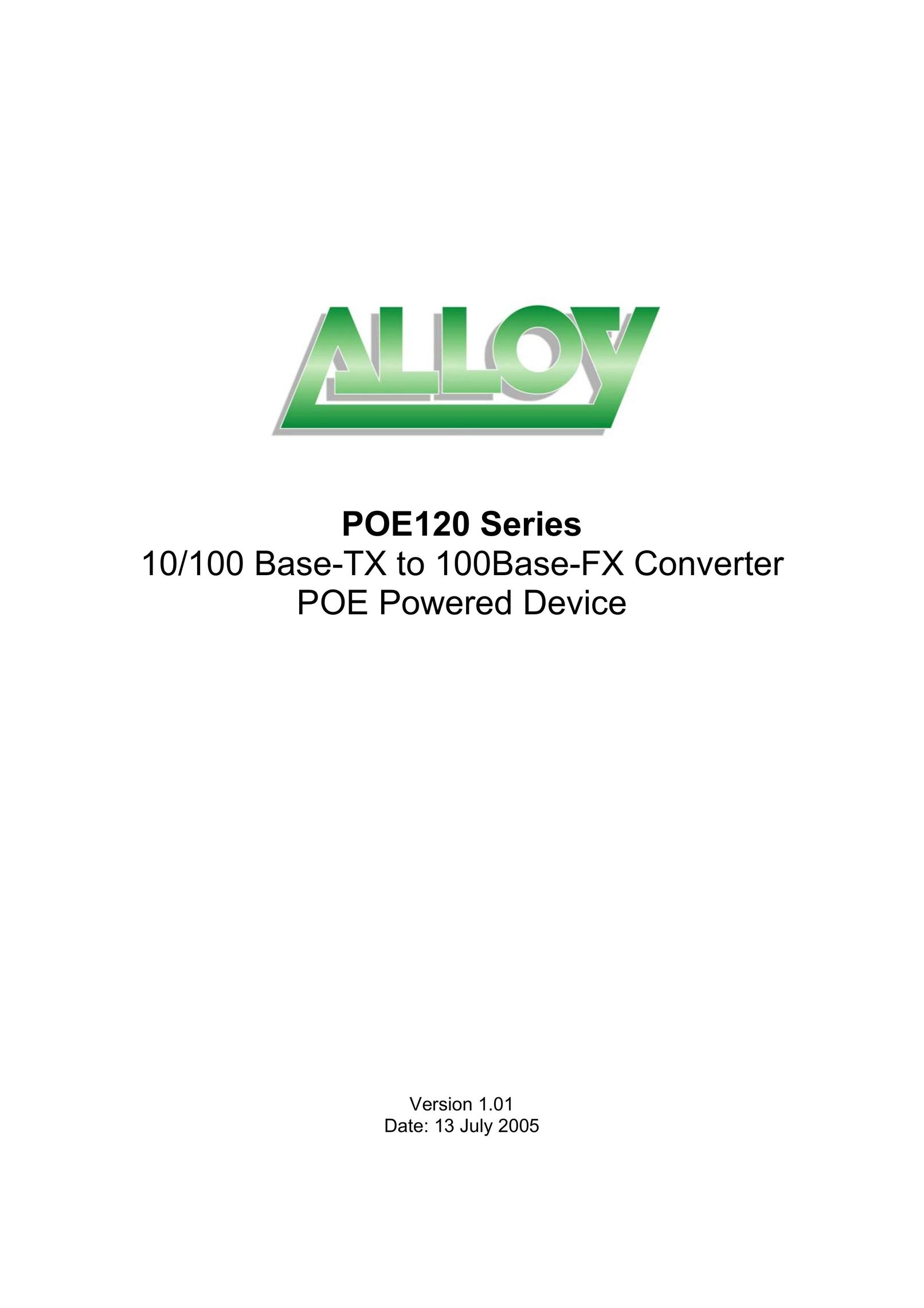 Alloy Computer Products POE120 Series TV Converter Box User Manual
