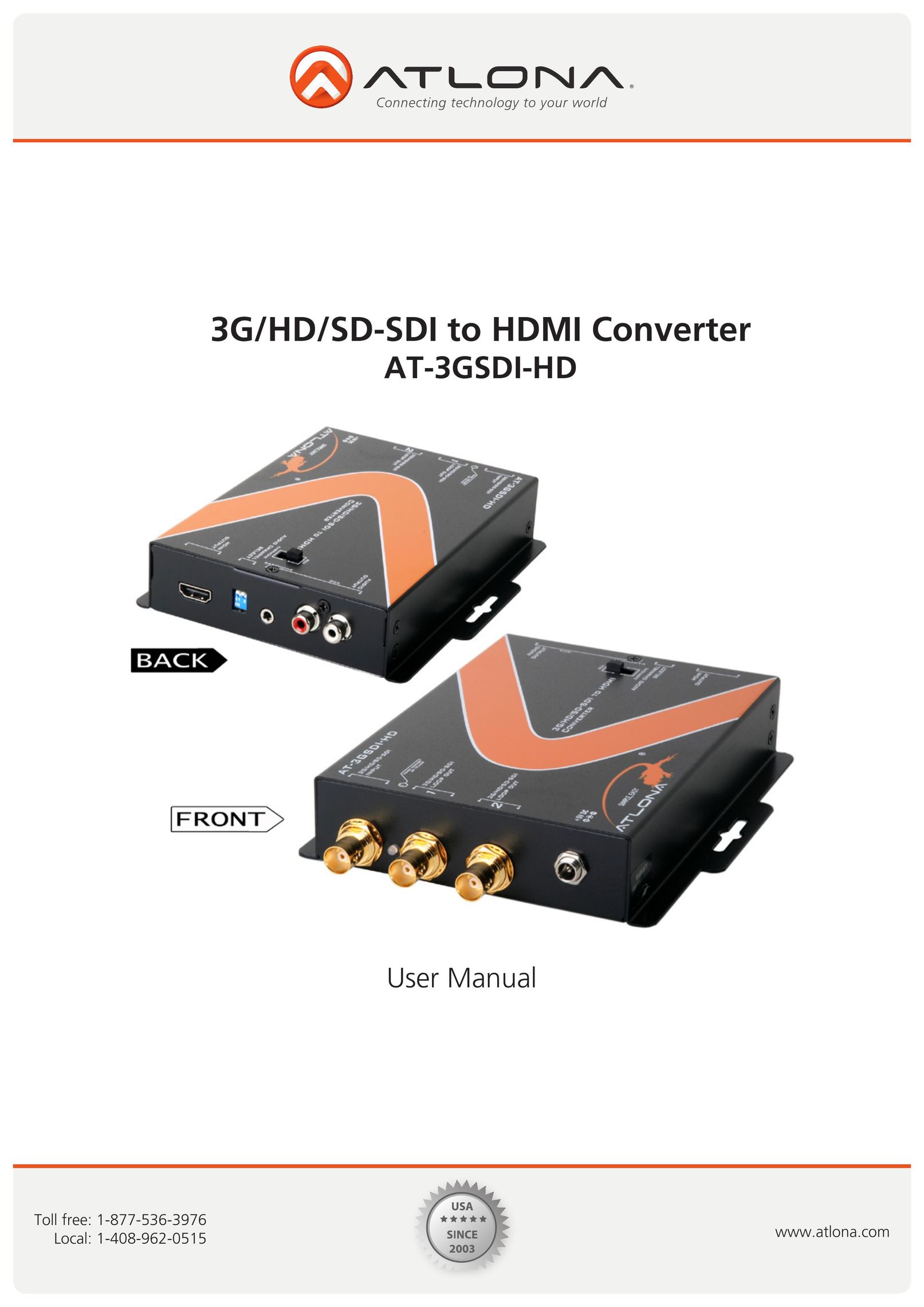 Atlona AT-3GSDI-HD TV Converter Box User Manual