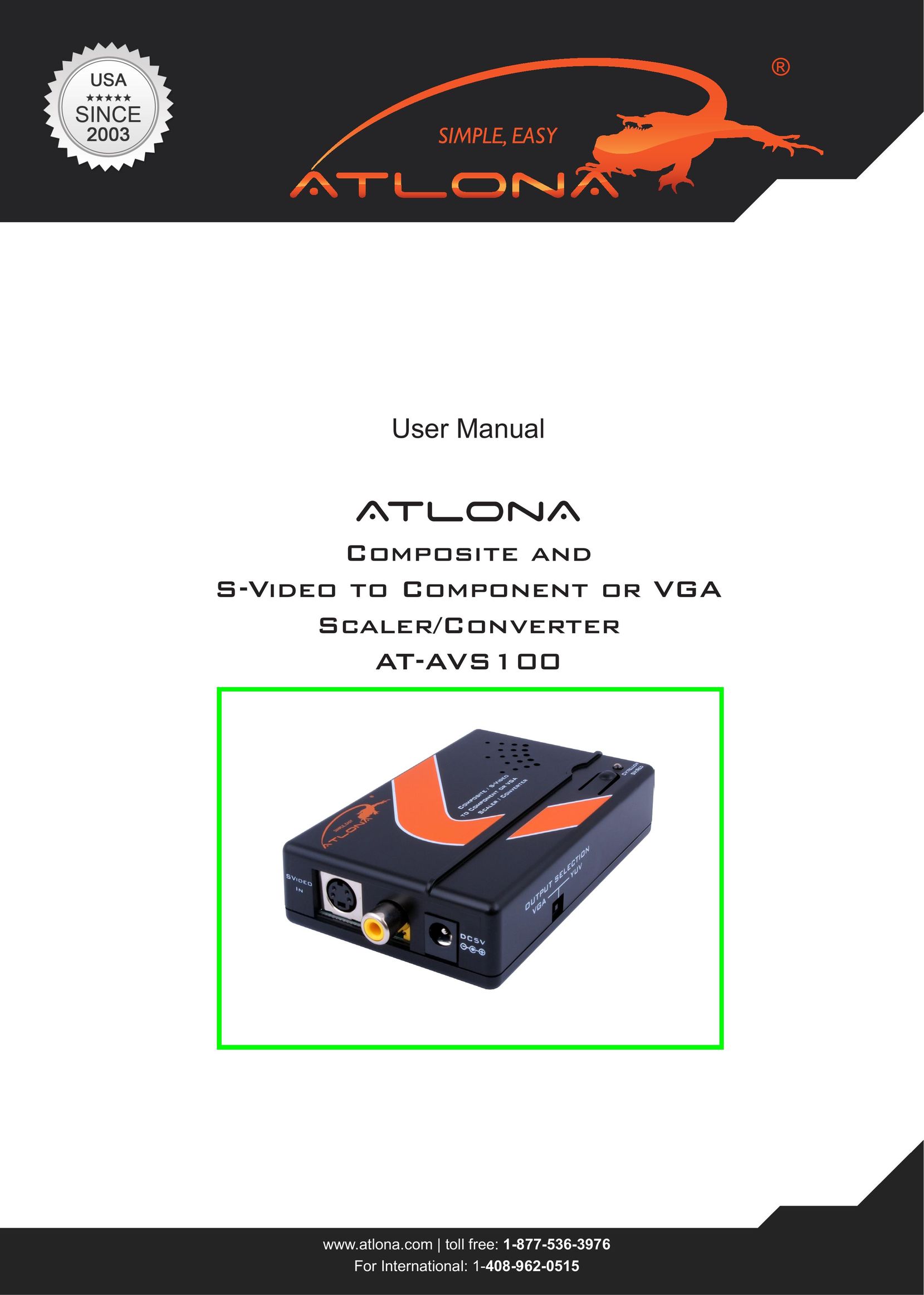 Atlona AT-AVS100 TV Converter Box User Manual