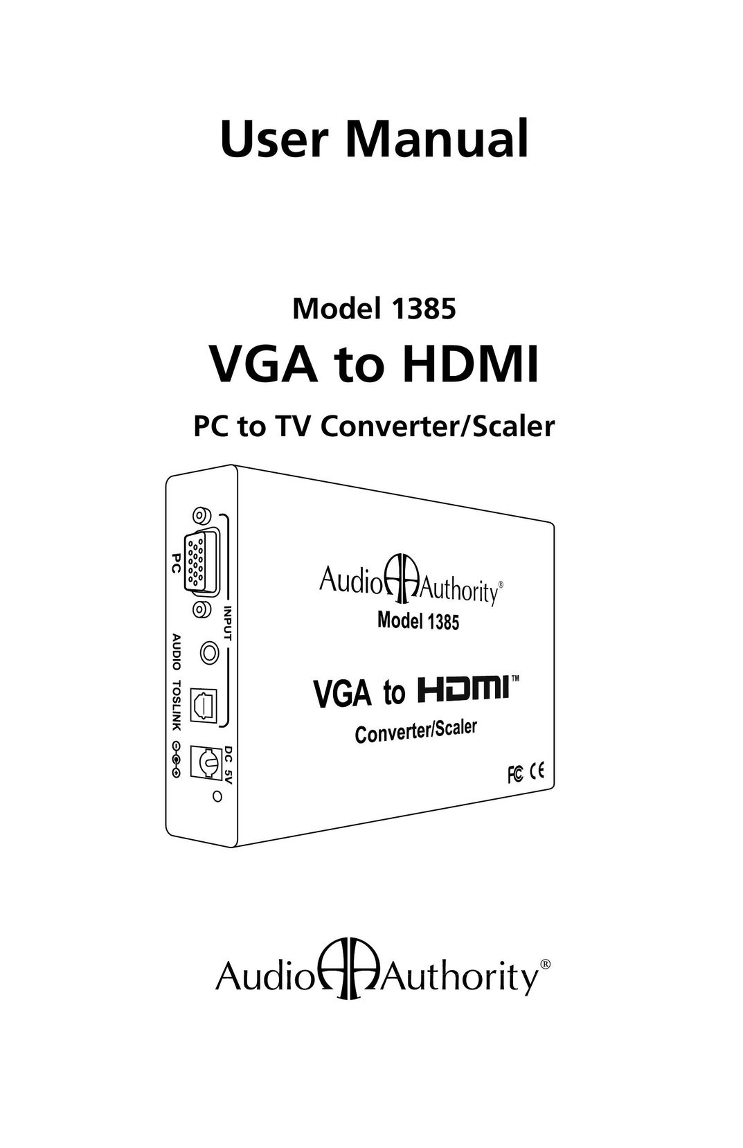 Audio Authority 1385 TV Converter Box User Manual