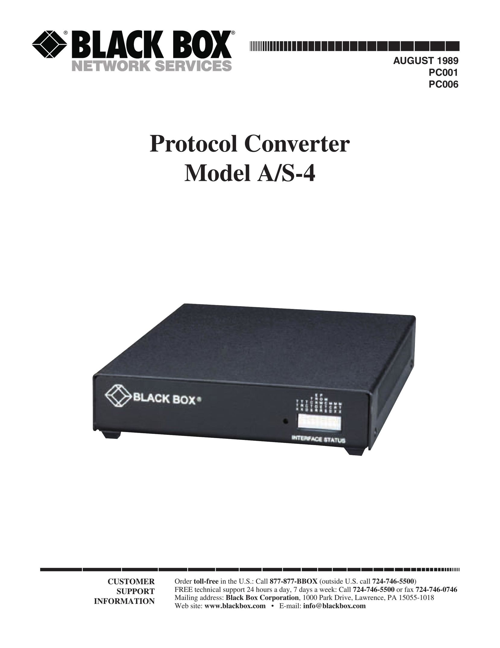 Black Box A/S-4 TV Converter Box User Manual