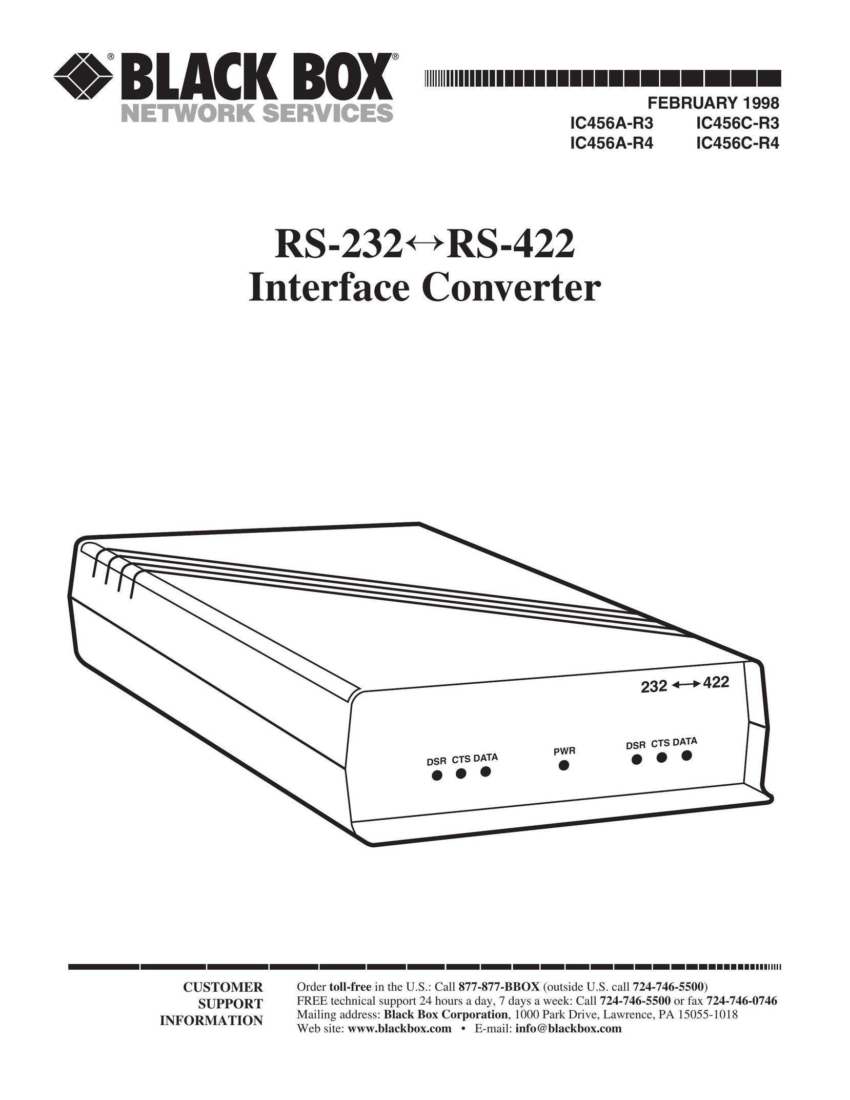 Black Box RS-422 TV Converter Box User Manual