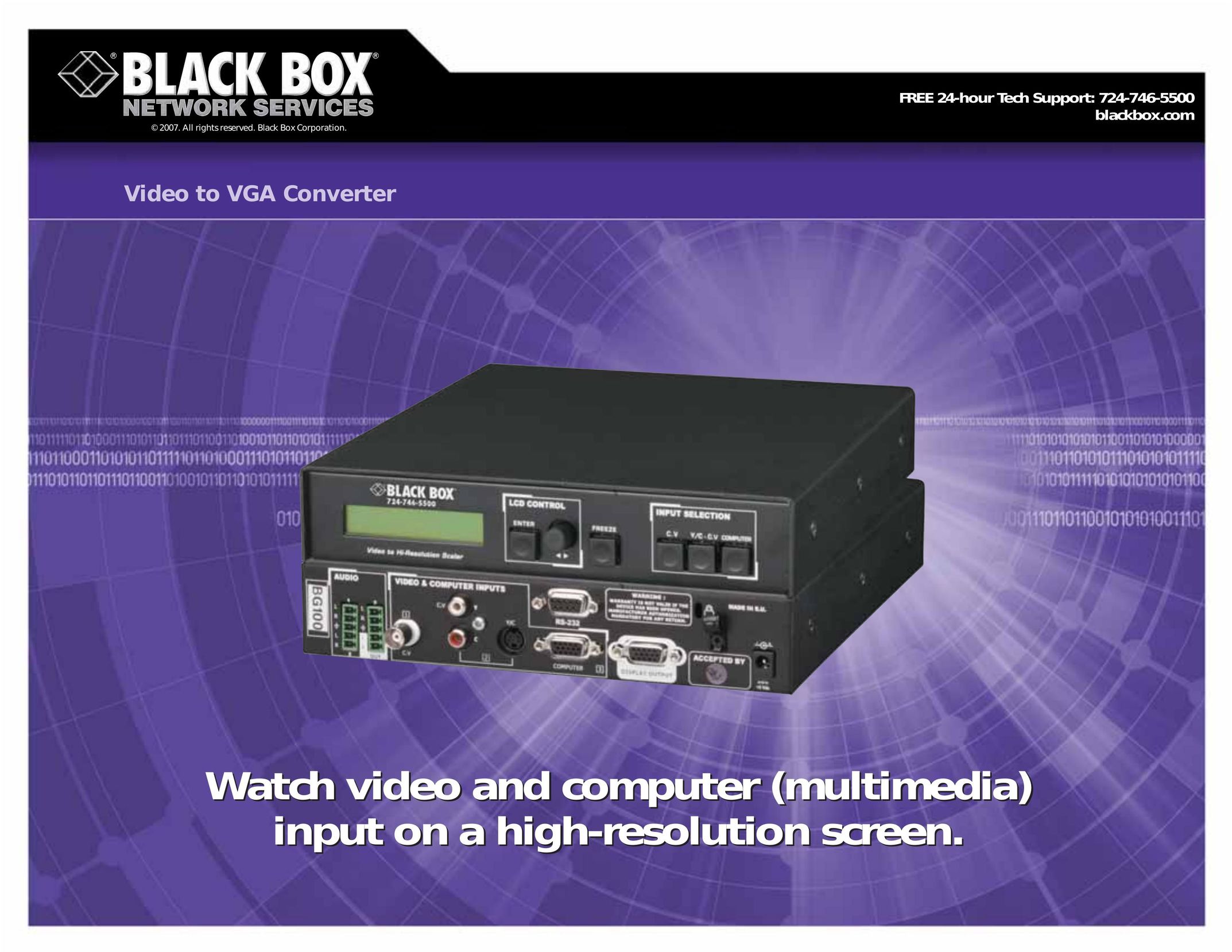 Black Box VGA Converter TV Converter Box User Manual